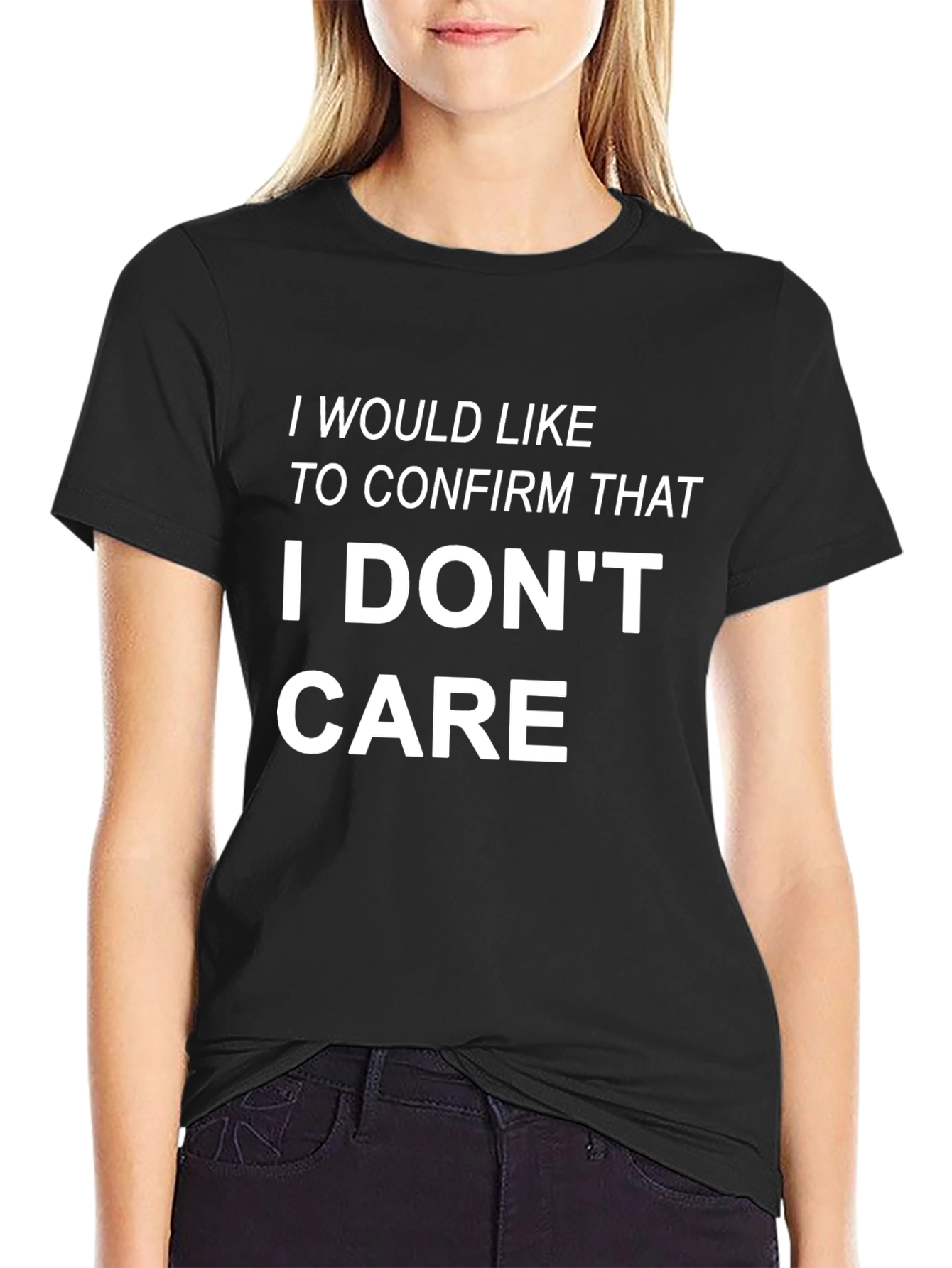 Camiseta Negra: I Dont Care