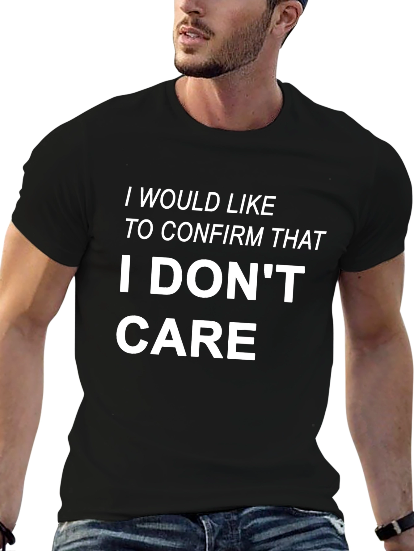 Camiseta Negra: I Dont Care
