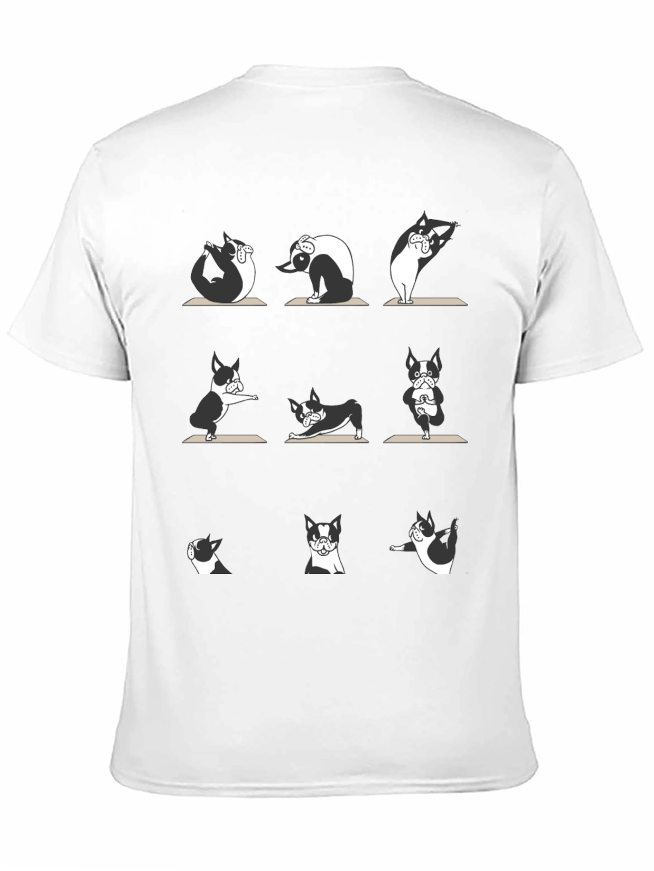 Camiseta Negra con Diseño de Perros Yoga