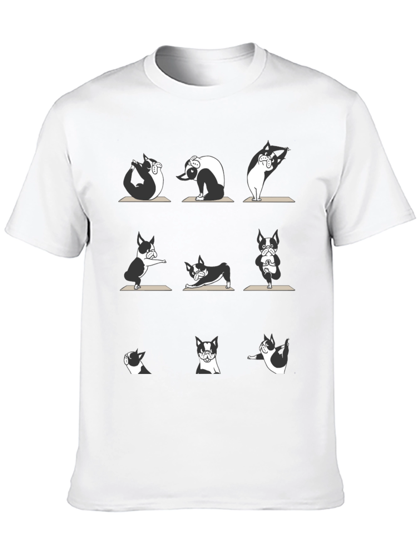 Camiseta Negra con Diseño de Perros Yoga