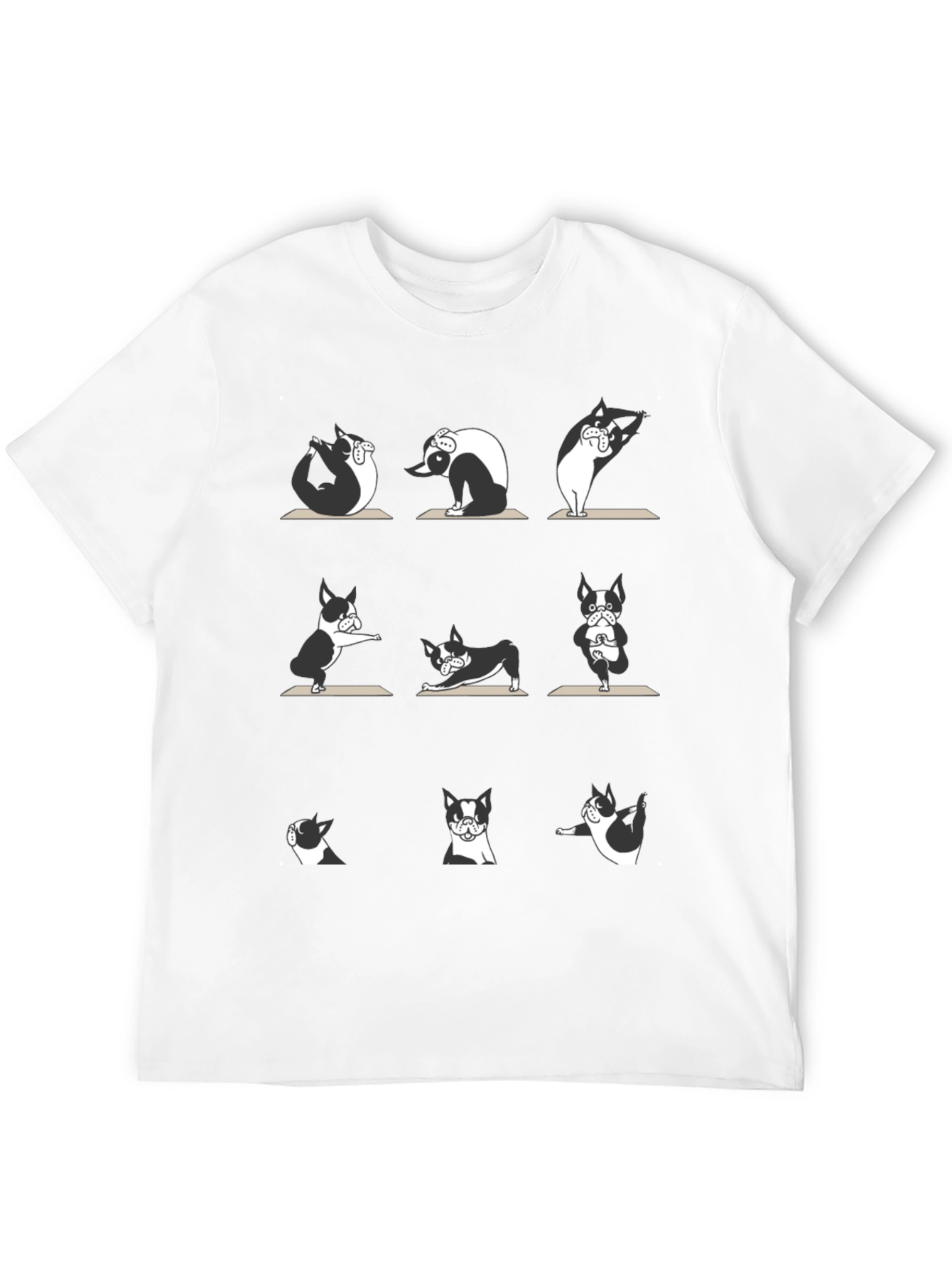 Camiseta Negra con Diseño de Perros Yoga