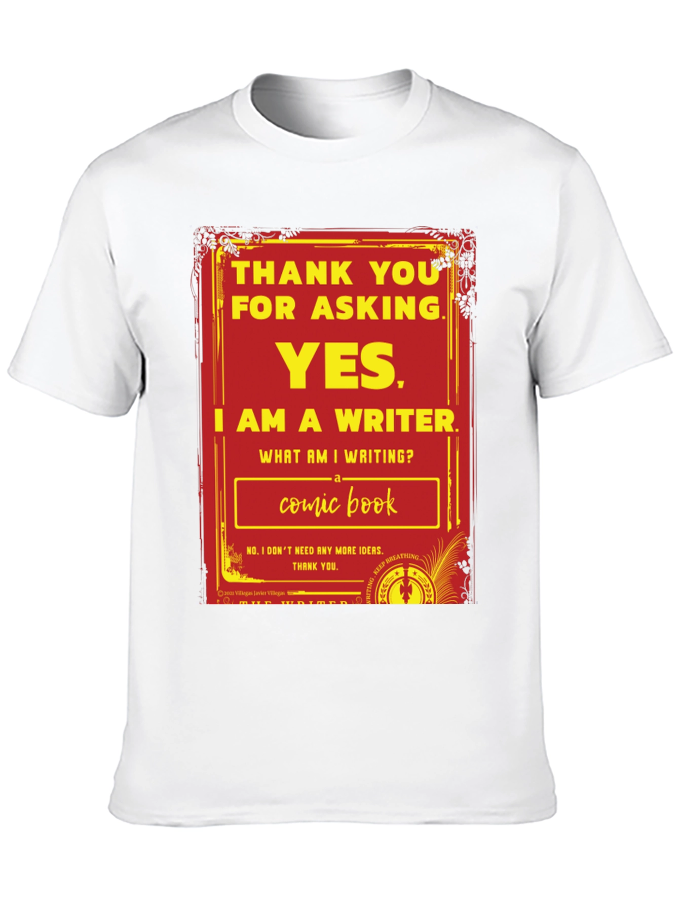 Camiseta Escritor de Comics - Diseño Original