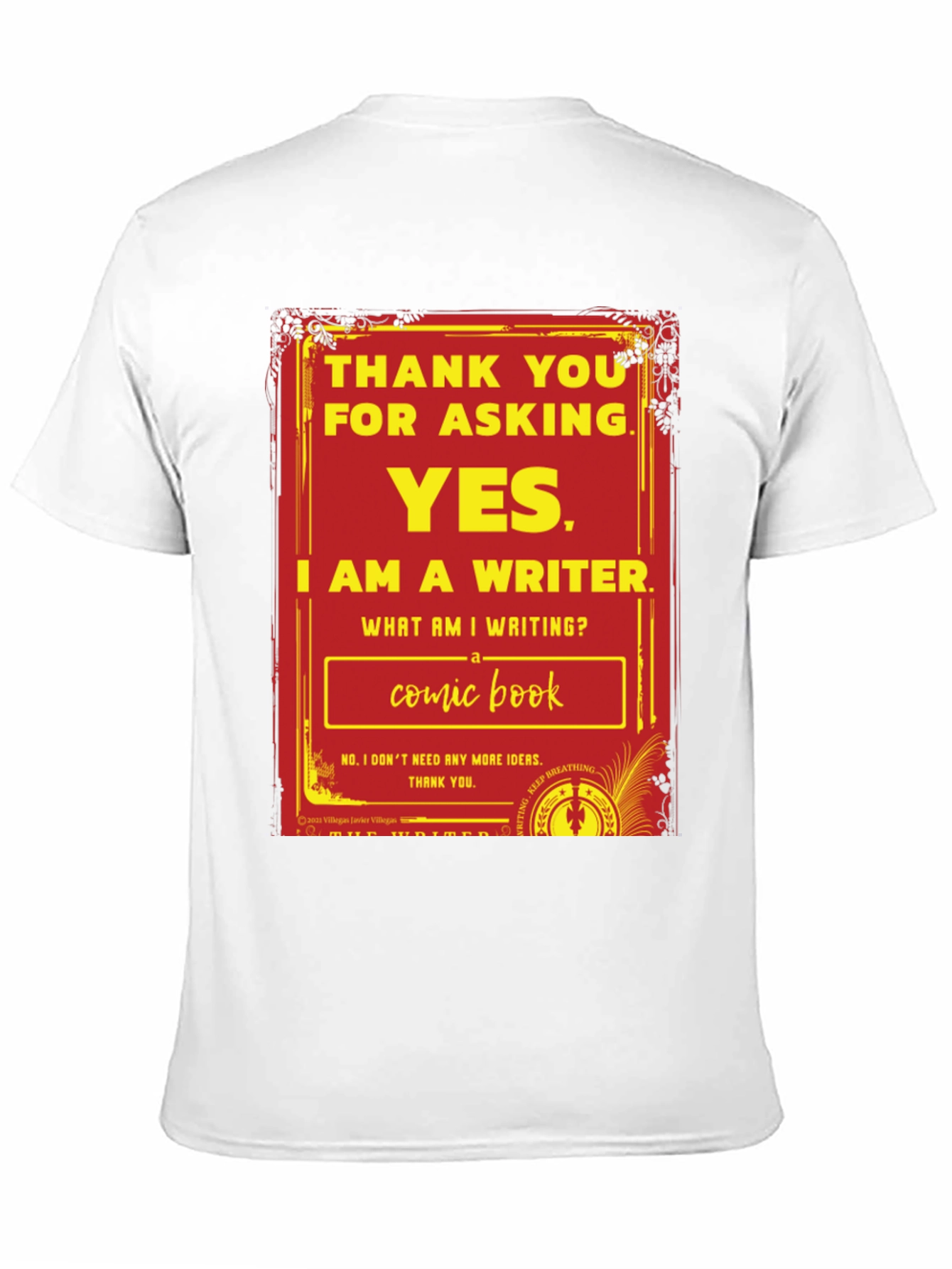 Camiseta Escritor de Comics - Diseño Original