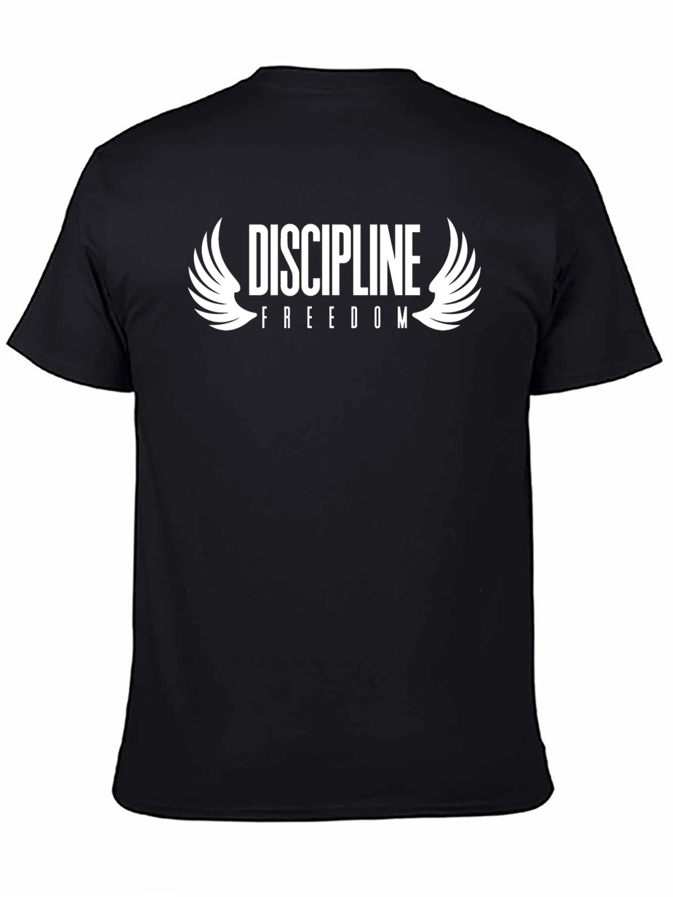 Camiseta Negra con Diseño Disciplina Libertad