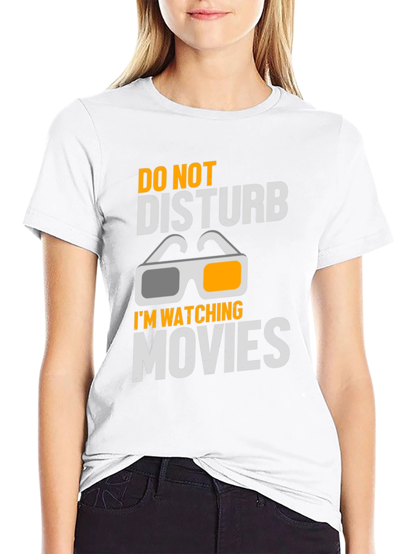 Camiseta Negra No Molestar Estoy Viendo Películas