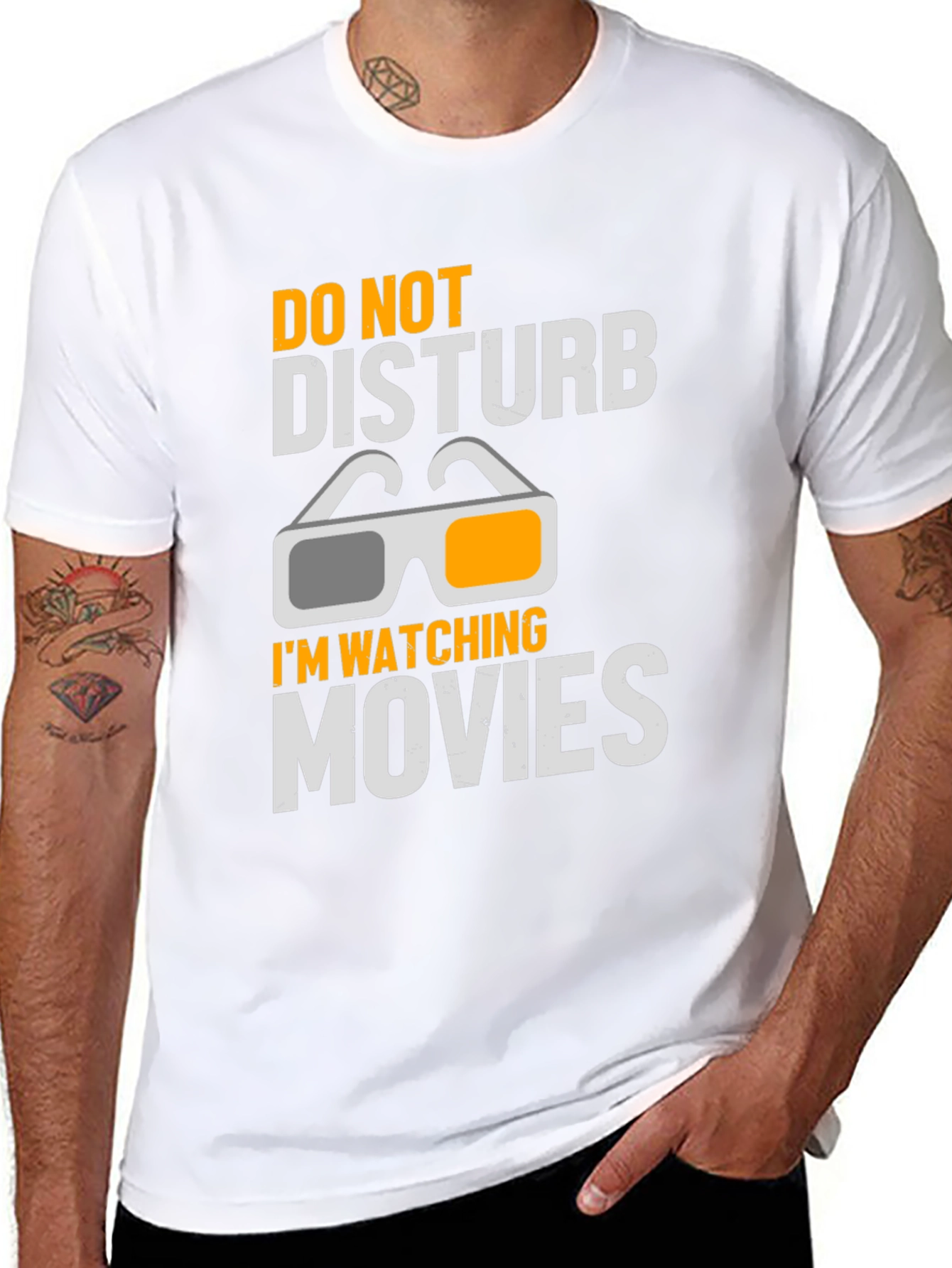 Camiseta Negra No Molestar Estoy Viendo Películas