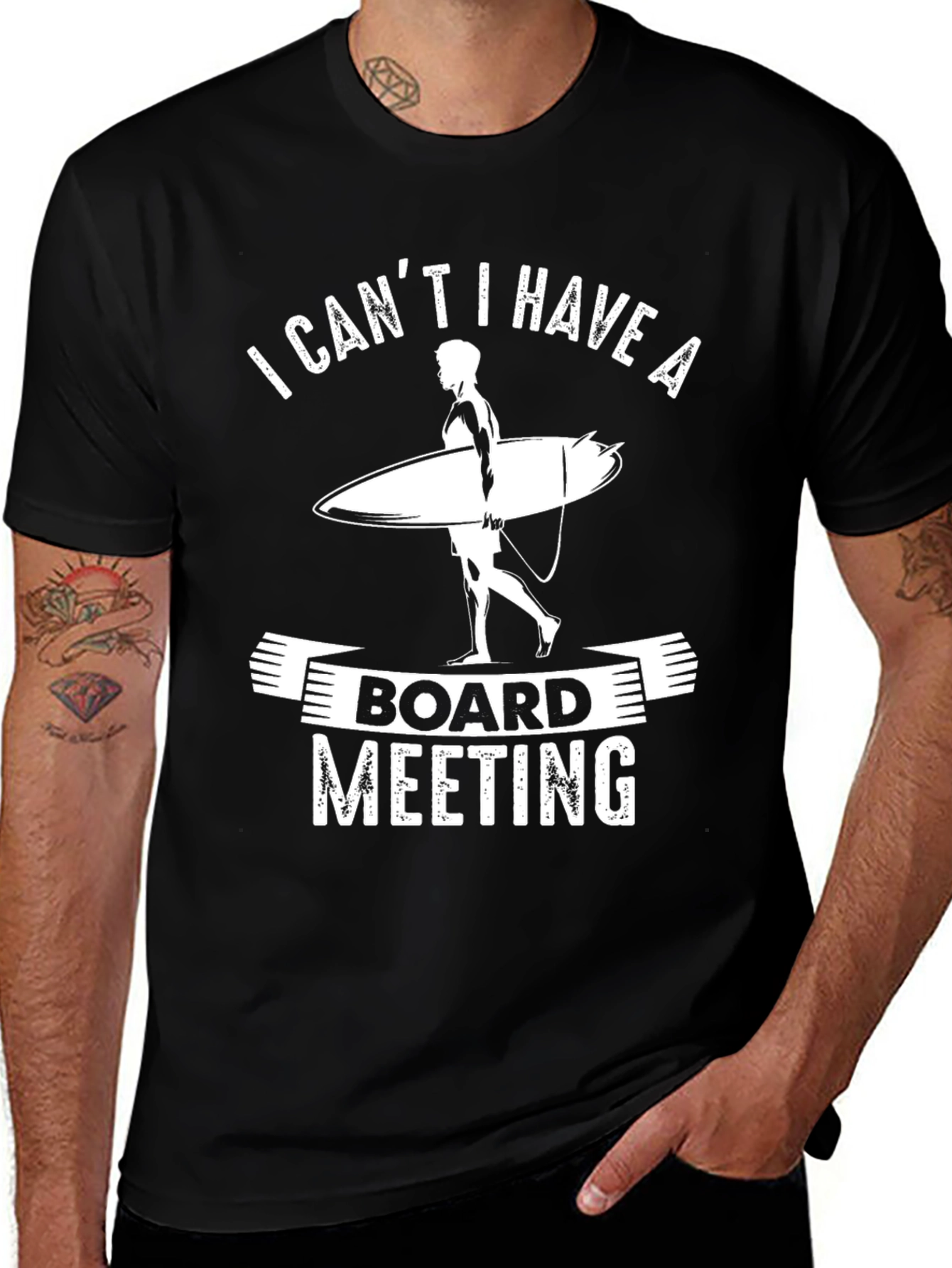 Camiseta Negra Board Meeting Surf