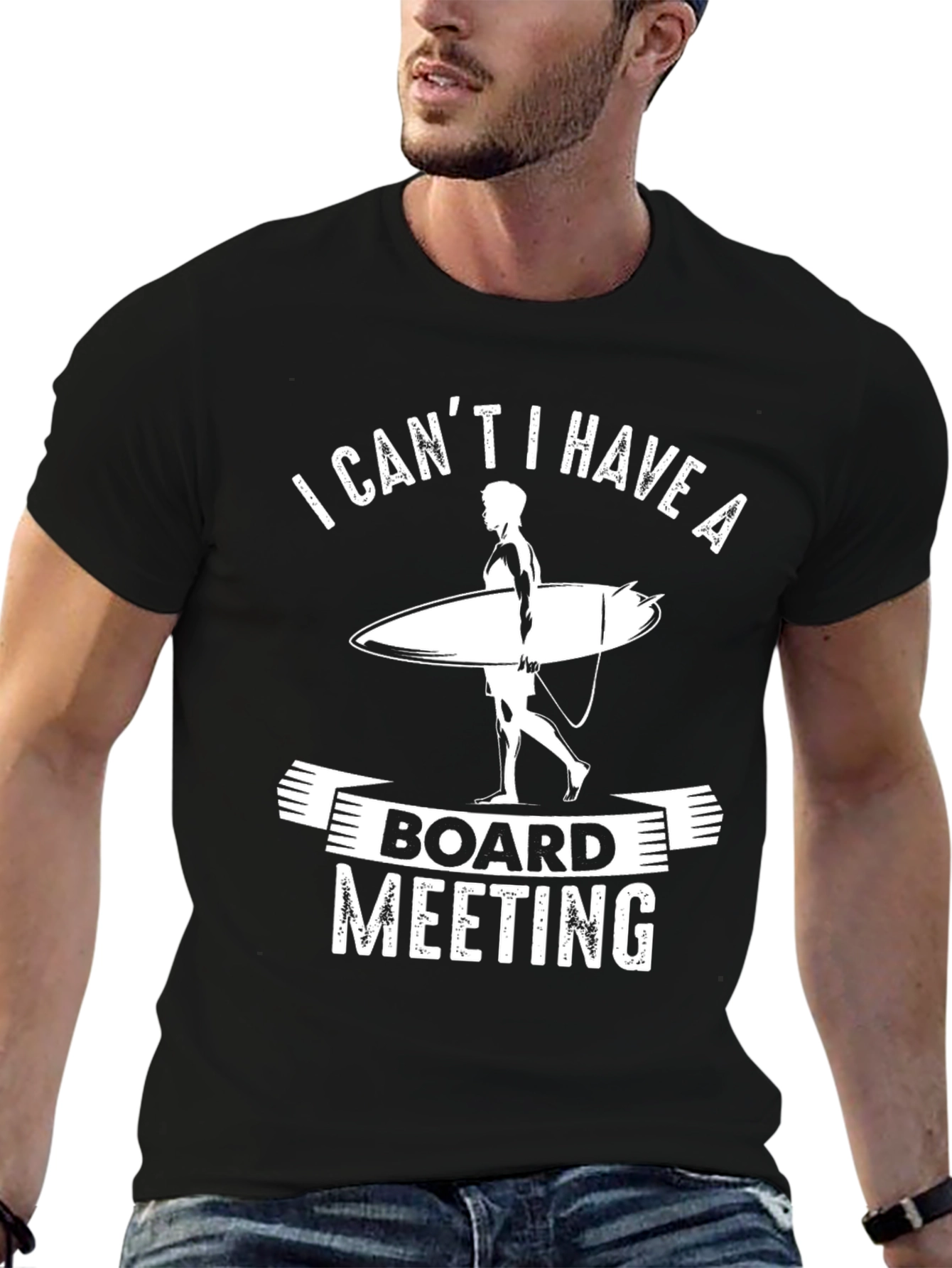 Camiseta Negra Board Meeting Surf