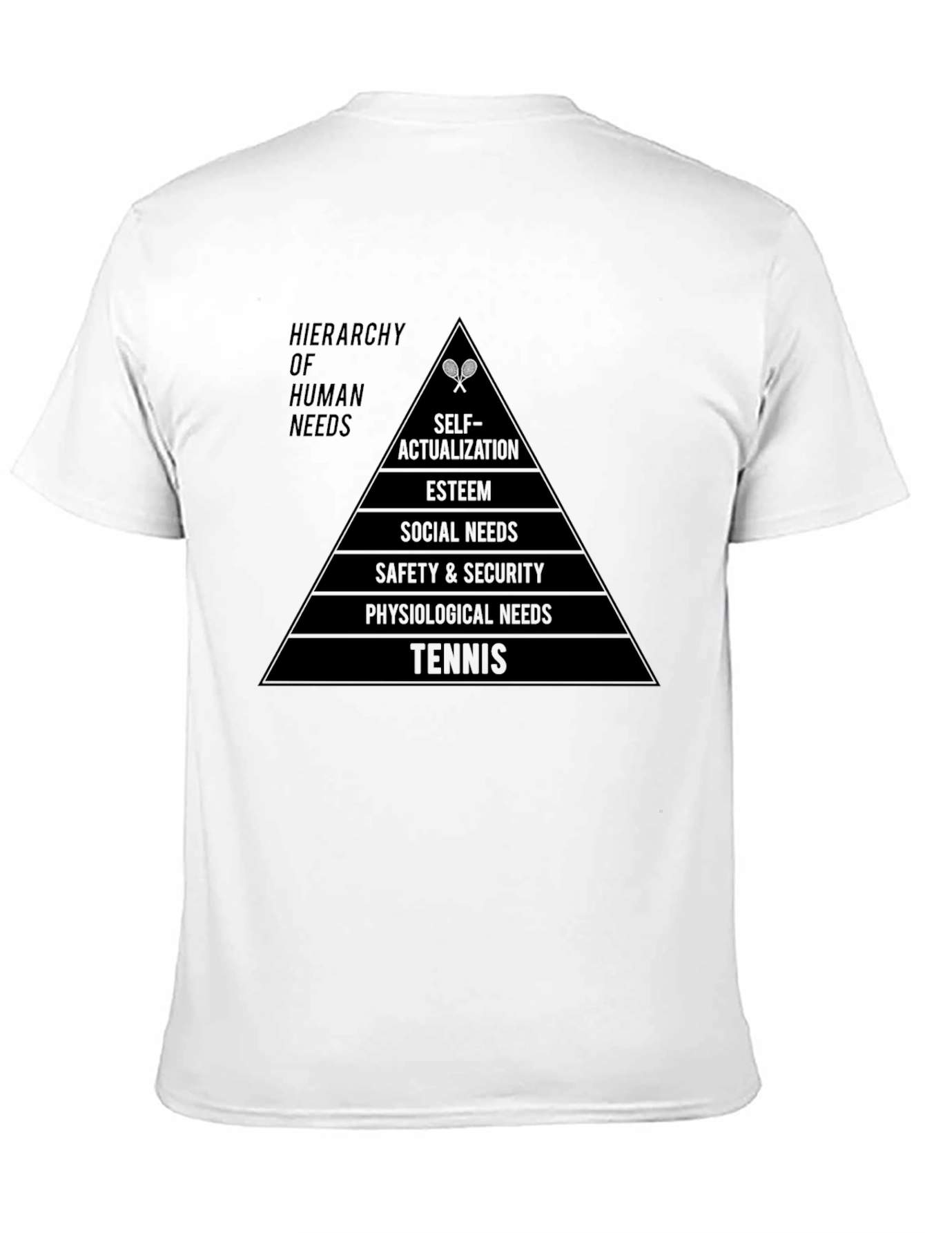 Camiseta Negra Pirámide Necesidades Tenis Hombre