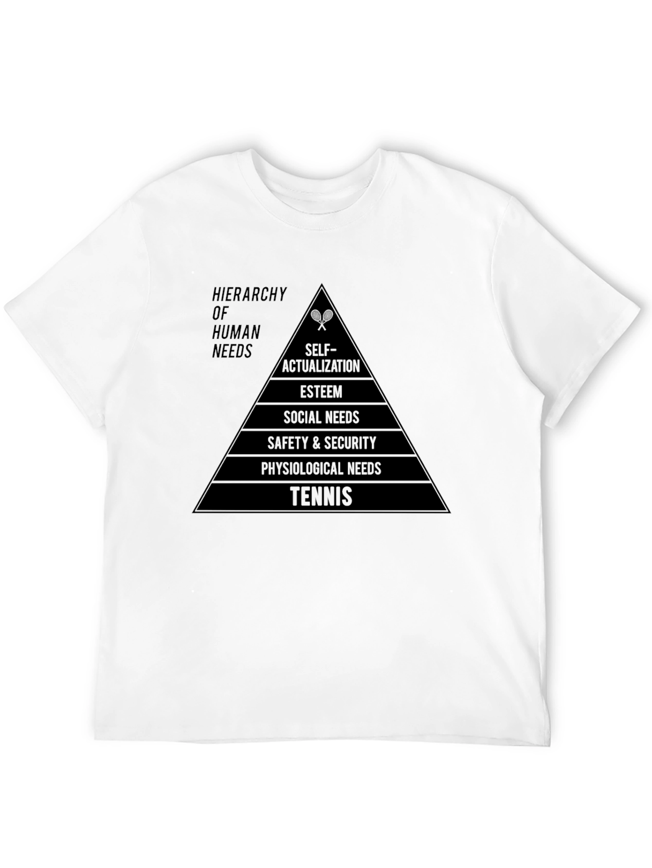 Camiseta Negra Pirámide Necesidades Tenis Hombre