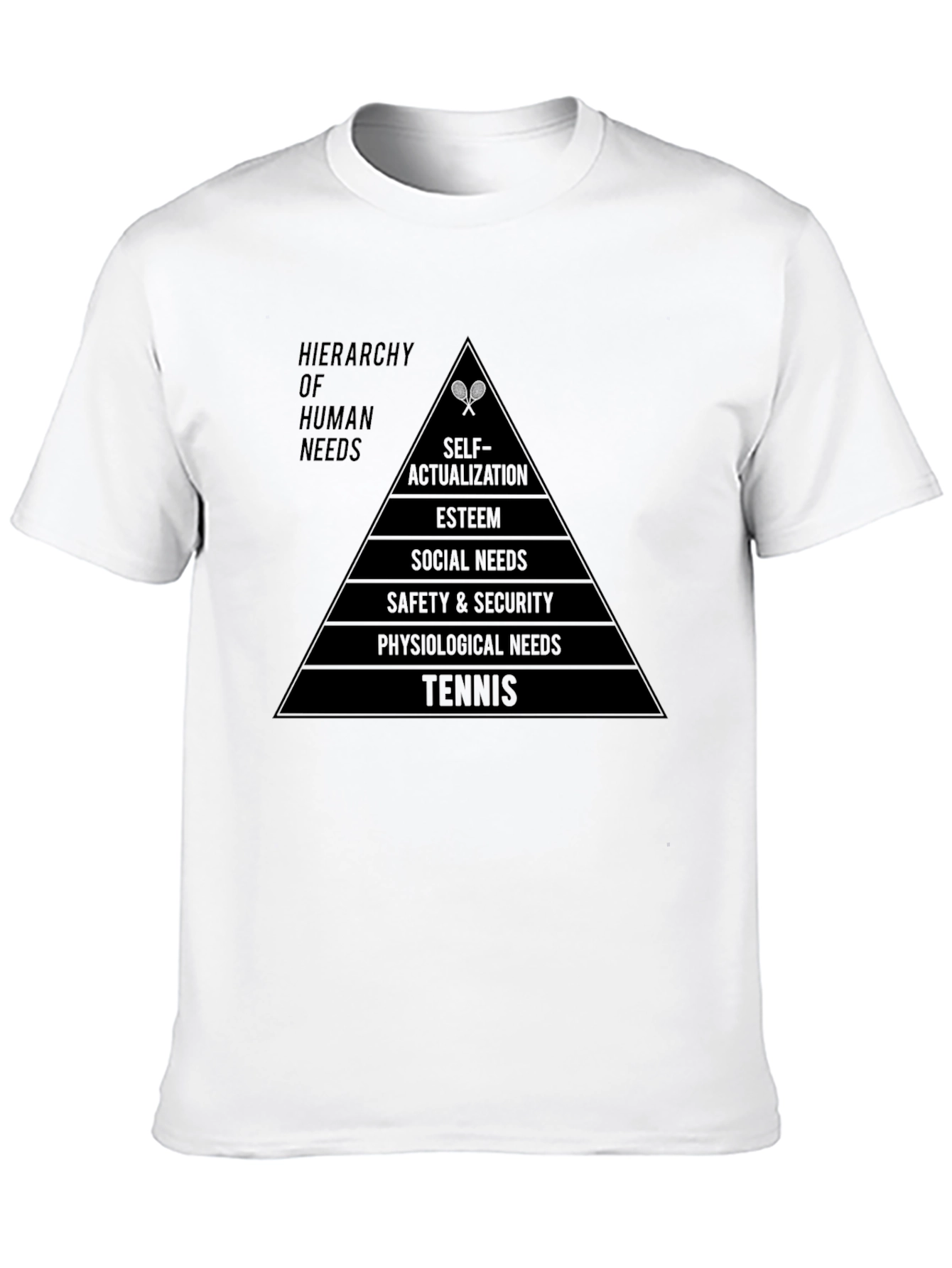 Camiseta Negra Pirámide Necesidades Tenis Hombre
