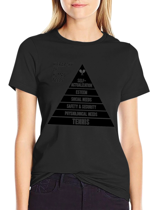 Camiseta Negra Pirámide Necesidades Tenis Hombre