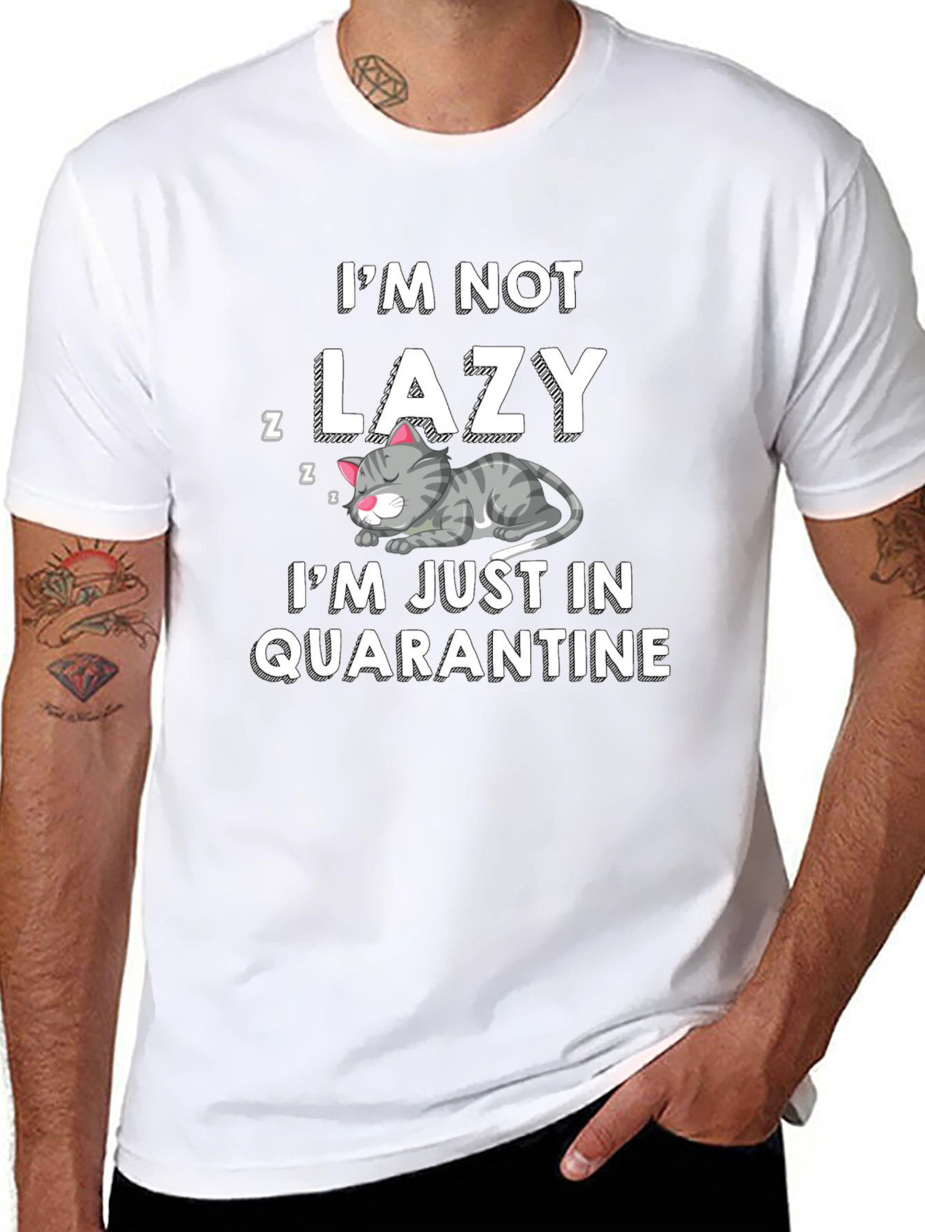 Camiseta Hombre No Soy Perezoso En Cuarentena