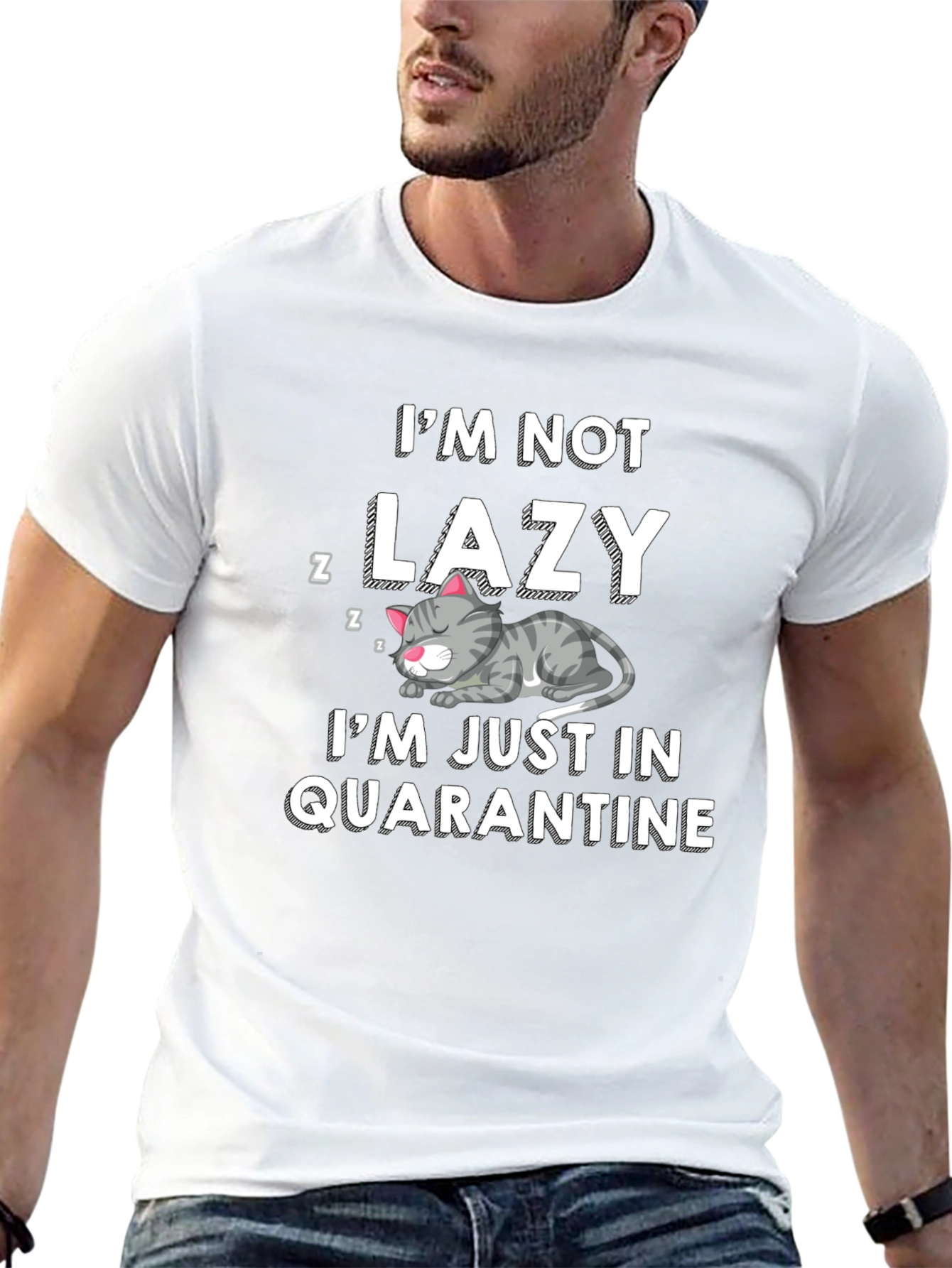 Camiseta Hombre No Soy Perezoso En Cuarentena