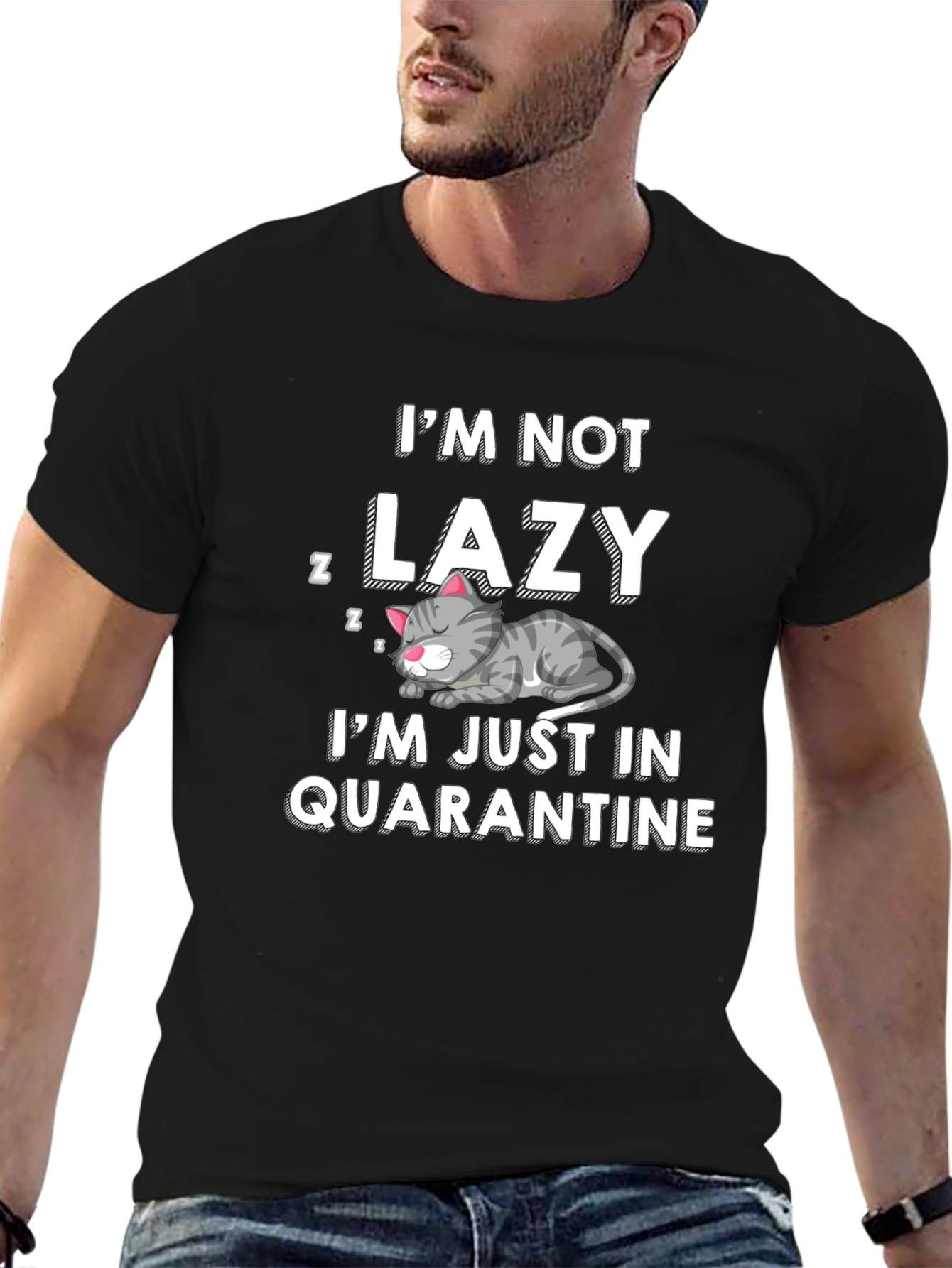 Camiseta Hombre No Soy Perezoso En Cuarentena