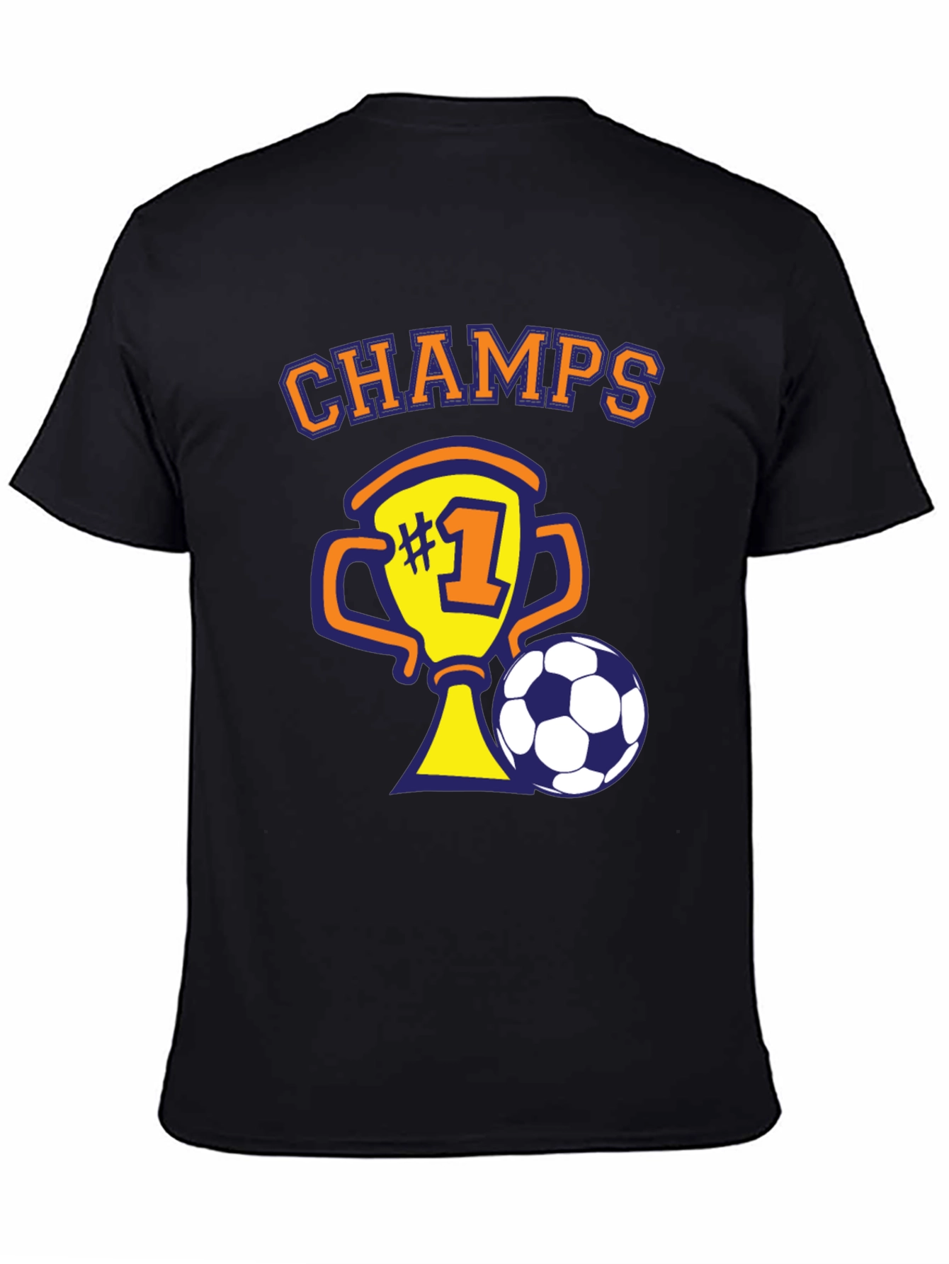 Camiseta Negra de Campeón de Fútbol