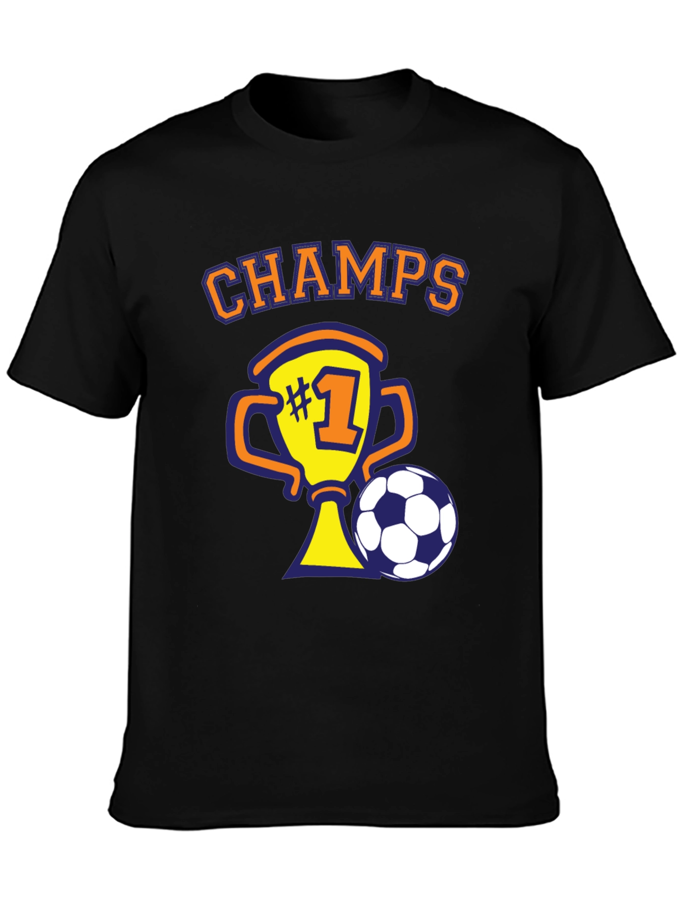 Camiseta Negra de Campeón de Fútbol