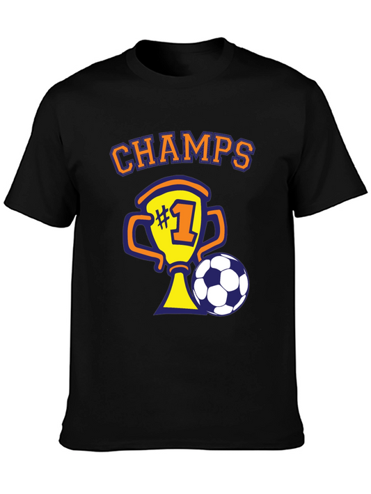 Camiseta Negra de Campeón de Fútbol