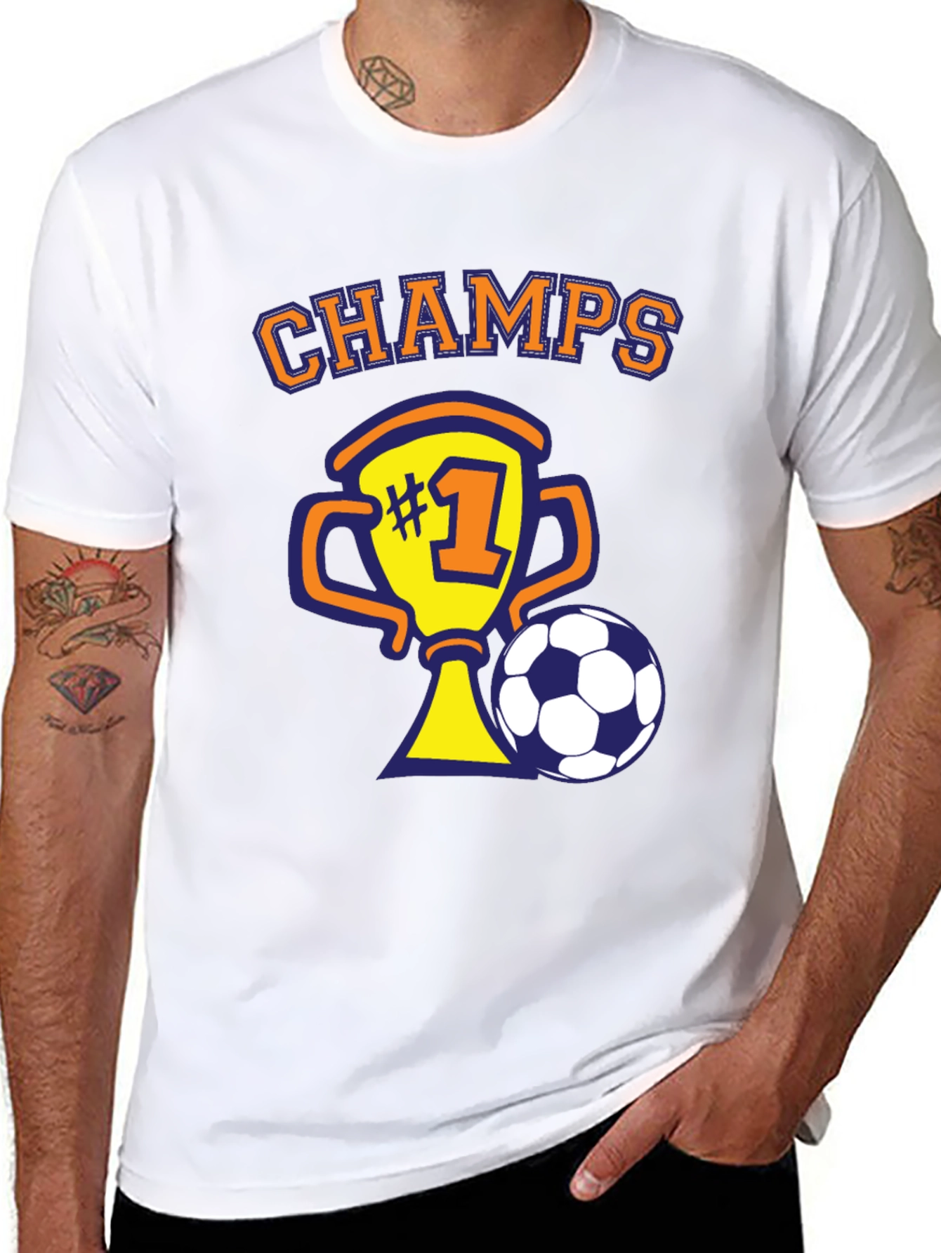 Camiseta Negra de Campeón de Fútbol