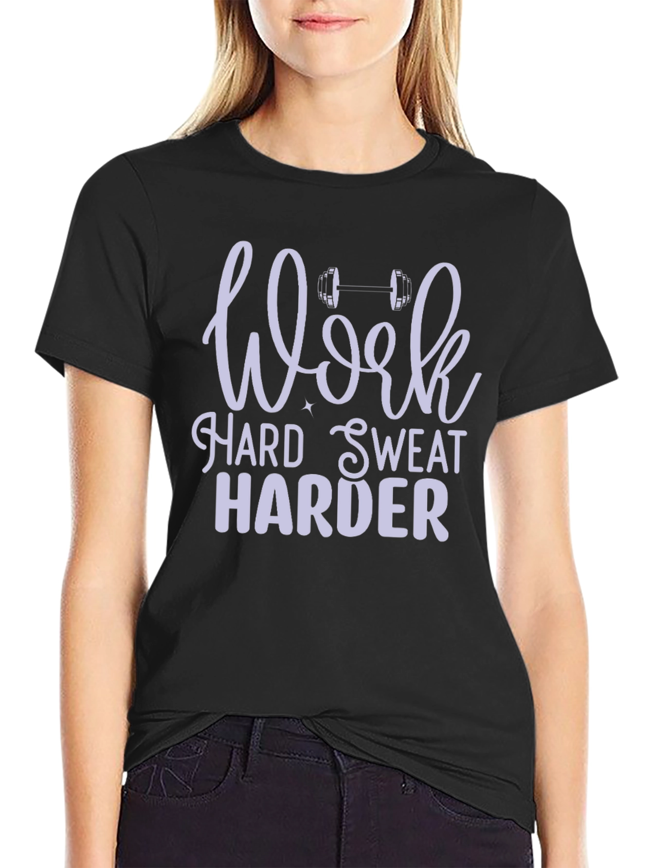 Camiseta Negra de Entrenamiento: Work Hard Sweat Harder