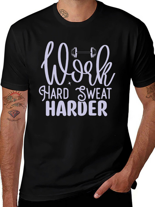 Camiseta Negra de Entrenamiento: Work Hard Sweat Harder
