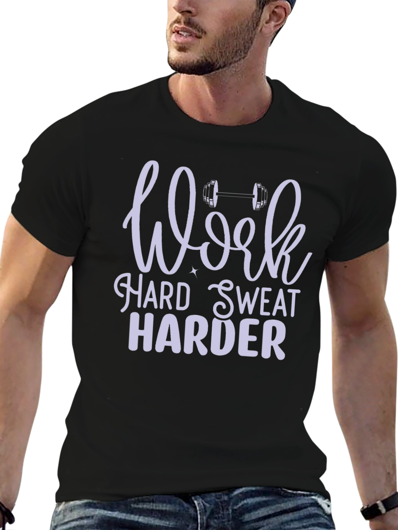 Camiseta Negra de Entrenamiento: Work Hard Sweat Harder