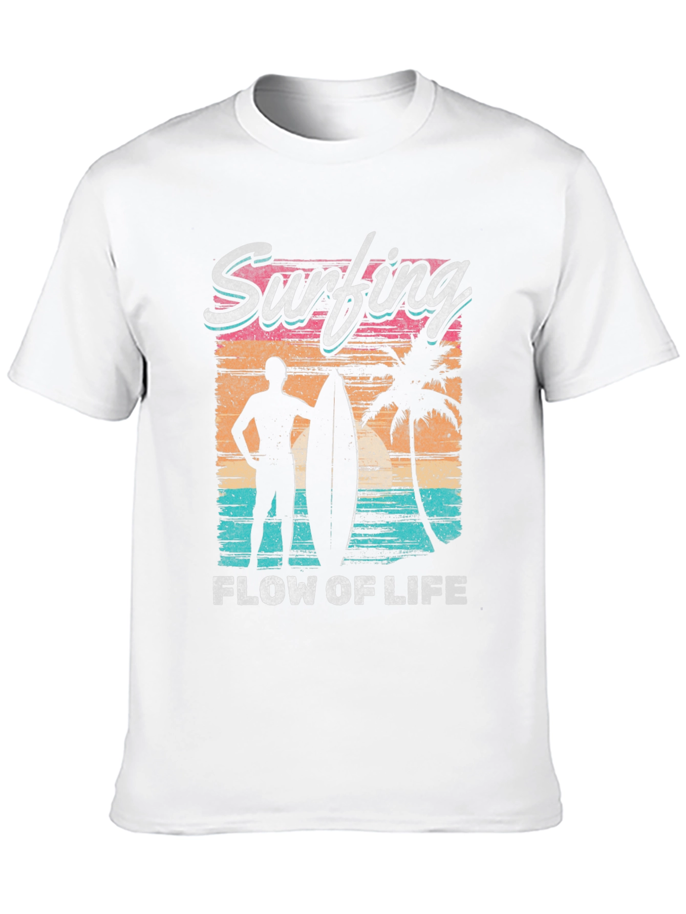Camiseta Negra Estampada Surf Life