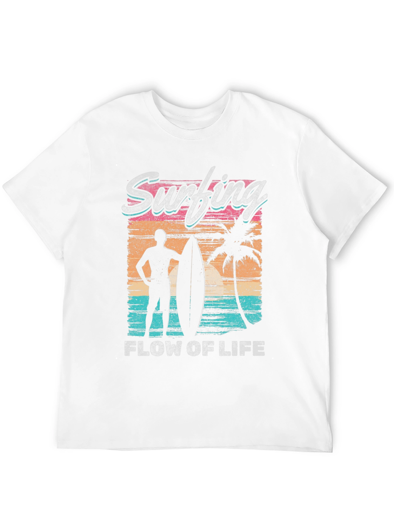Camiseta Negra Estampada Surf Life