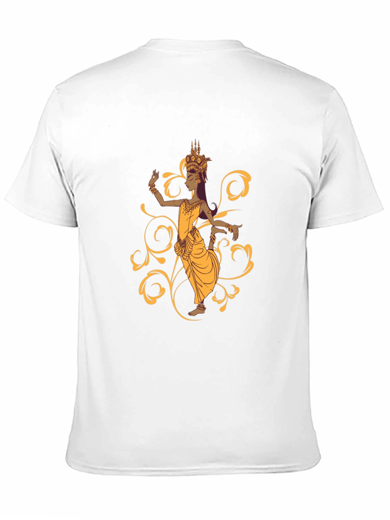 Camiseta Negra con Diseño de Bailarina Camboyana