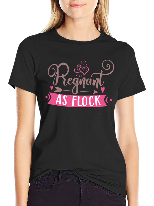 Camiseta Negra con Diseño de Embarazo Divertido