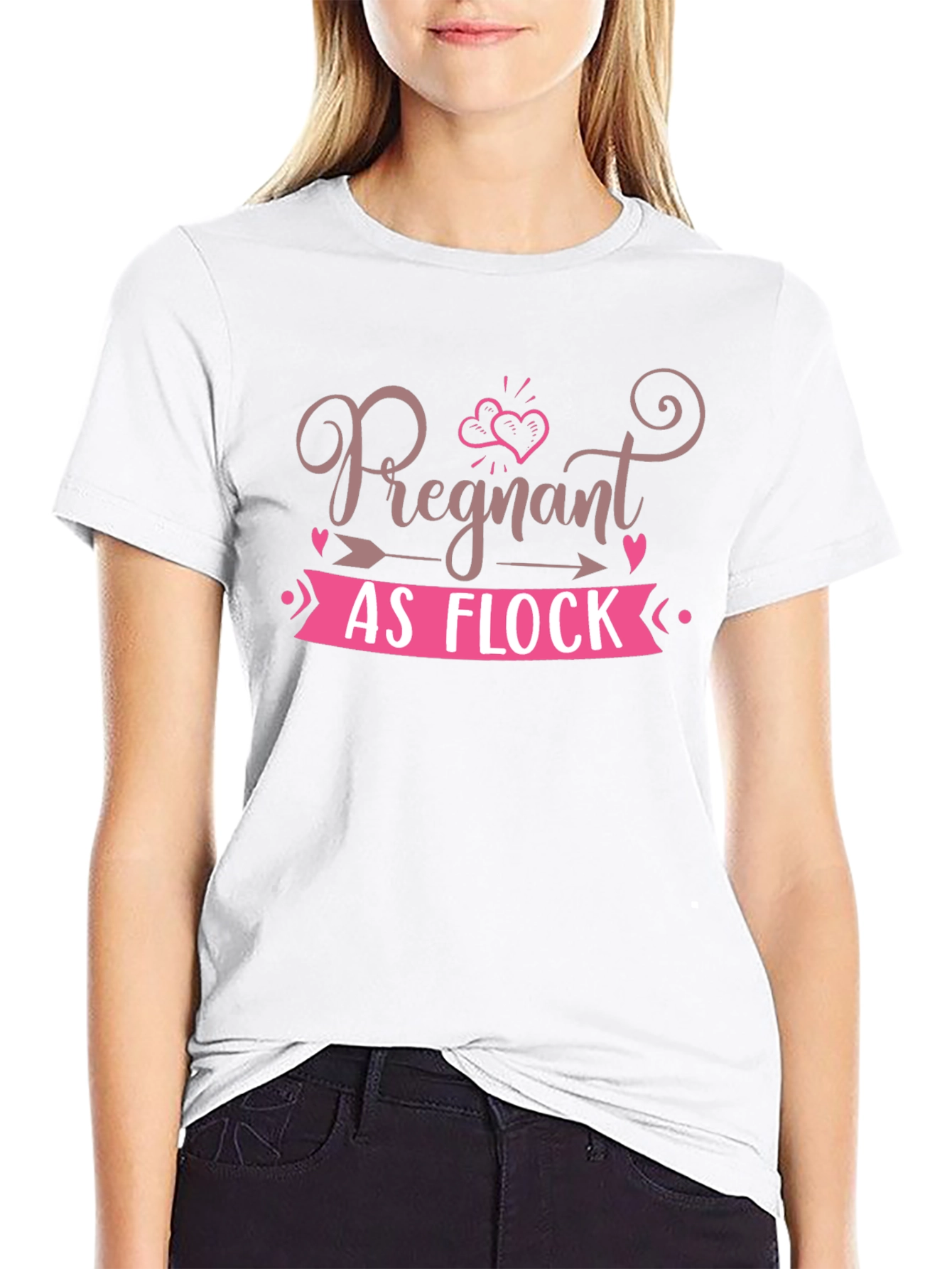 Camiseta Negra con Diseño de Embarazo Divertido