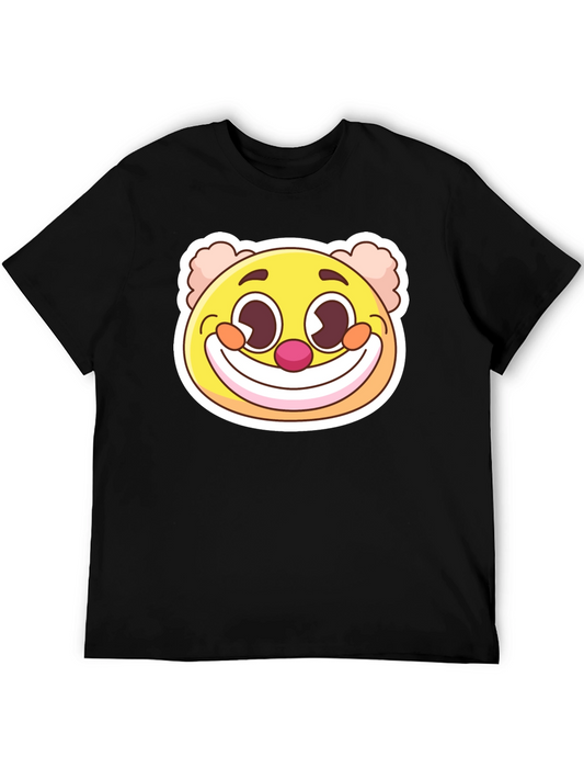 Camiseta Negra con Diseño de Emoji Payaso Sonriente