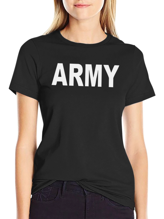 Camiseta Negra Estilo Militar ARMY
