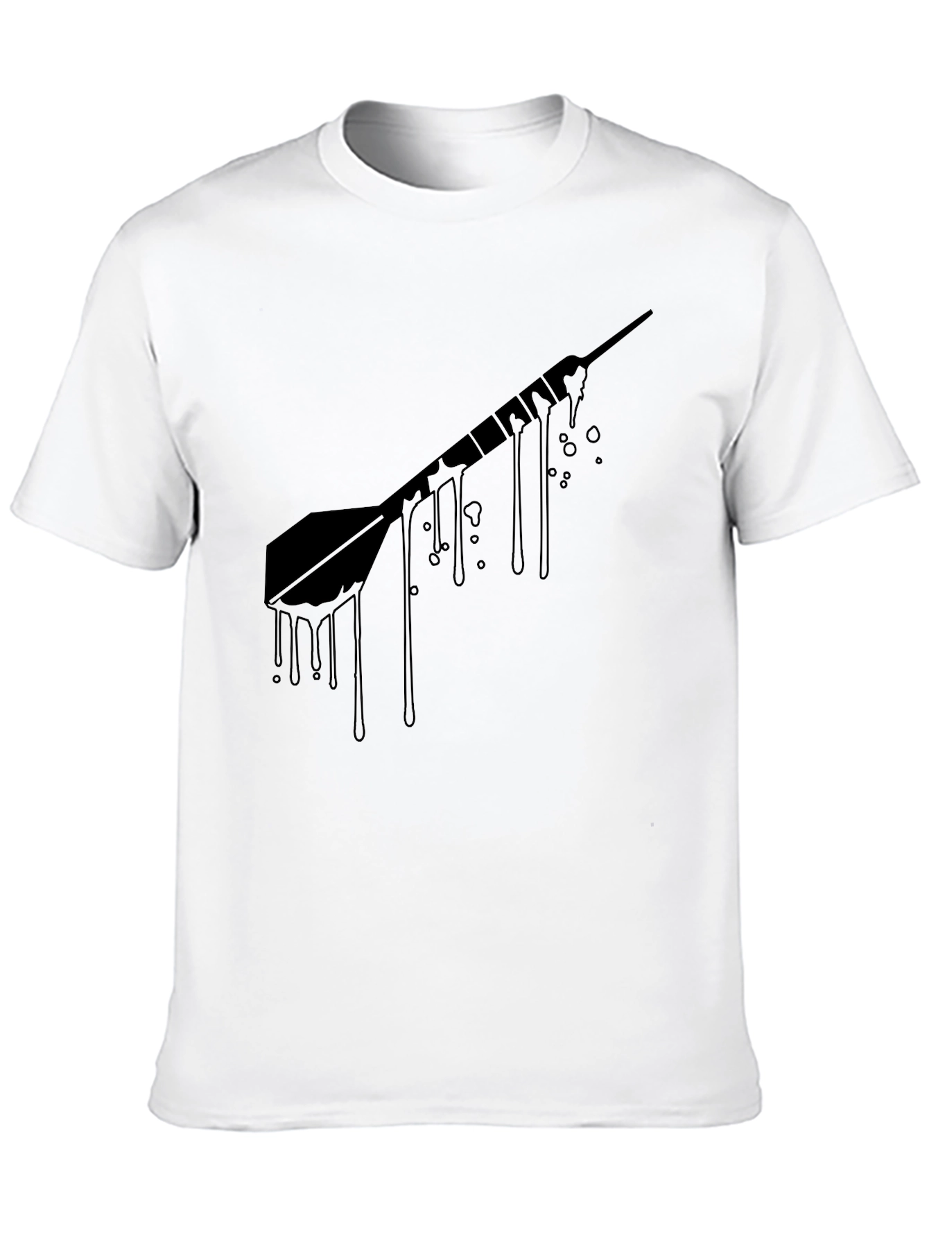 Camiseta Negra con Diseño de Dardo Abstracto