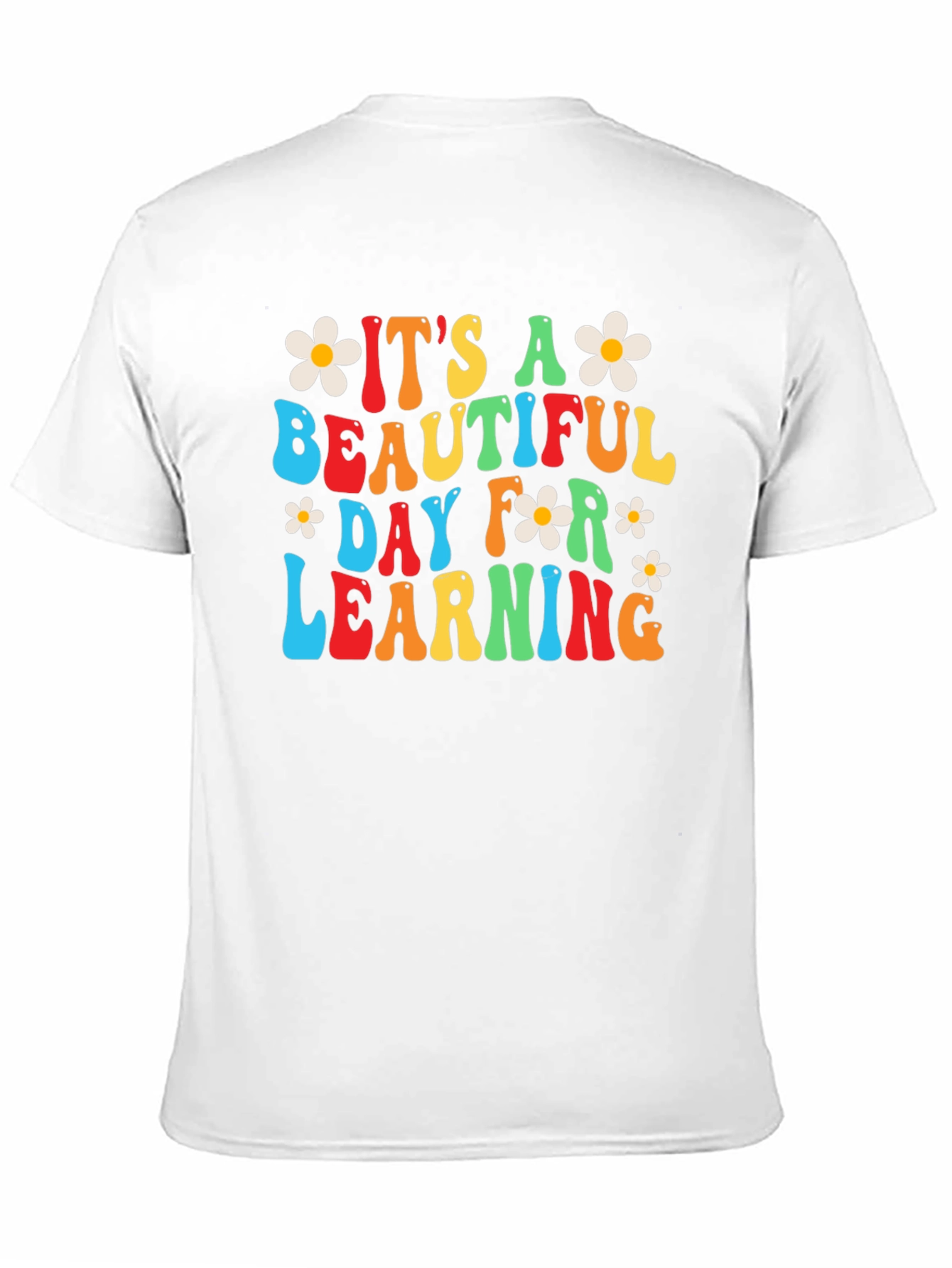 Camiseta Negra con Diseño Retro Día Hermoso para Aprender