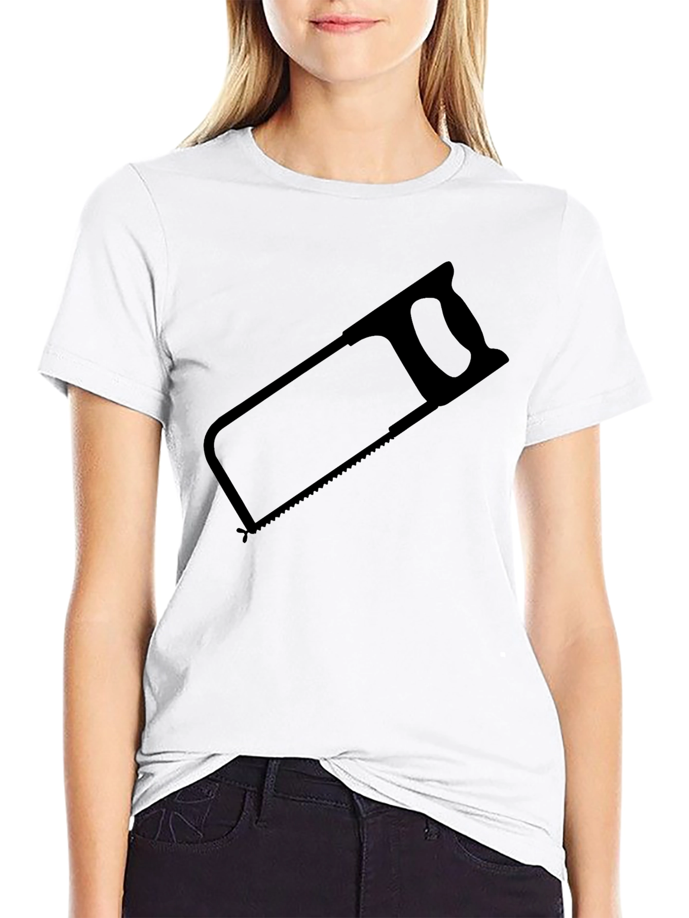 Camiseta Negra con Diseño de Sierra para Hombre