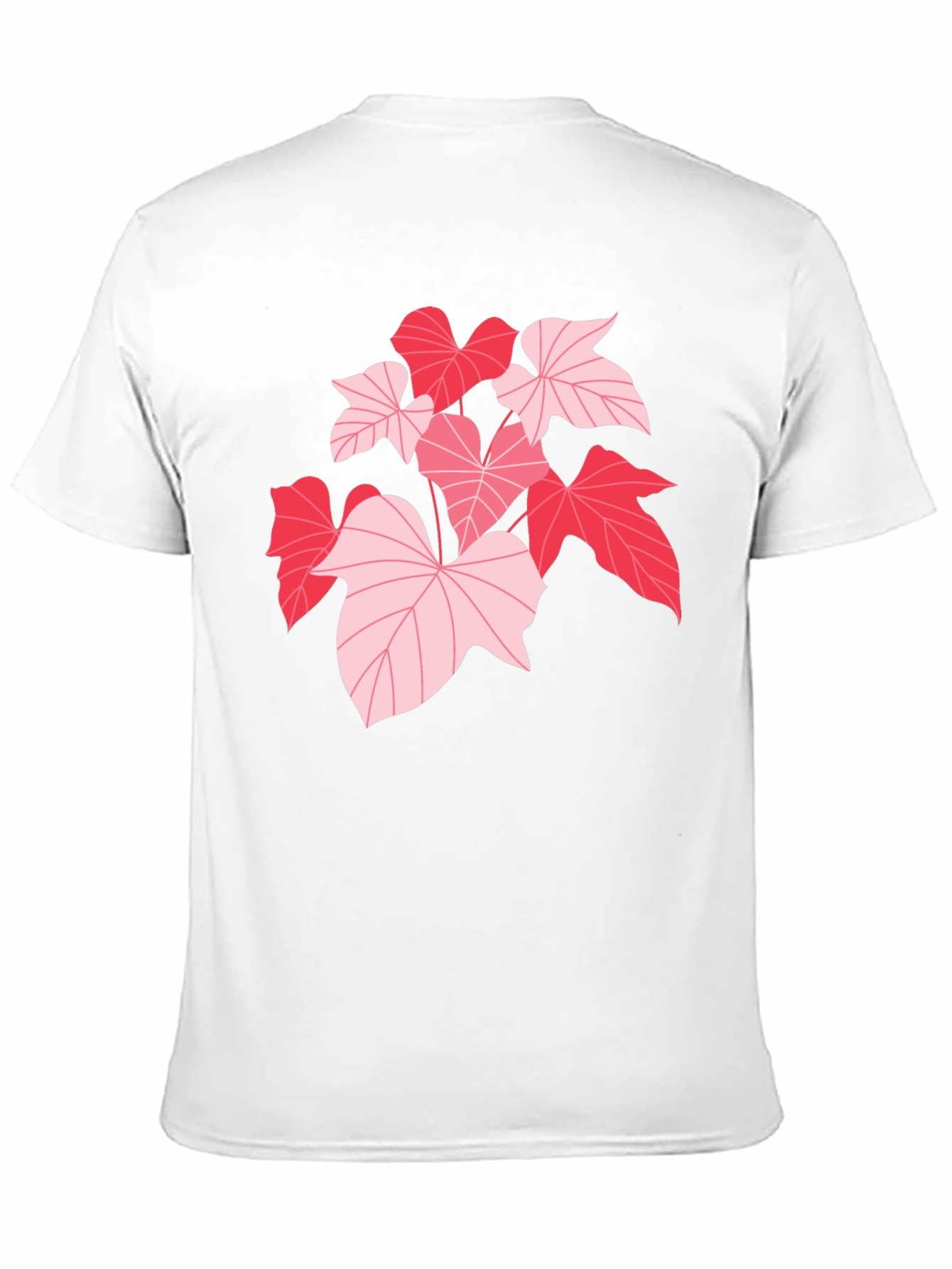 Camiseta Negra con Hojas Rosadas
