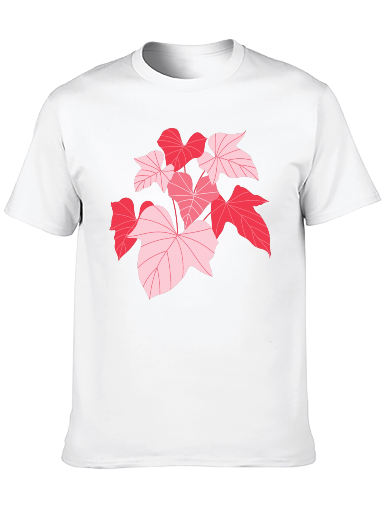 Camiseta Negra con Hojas Rosadas