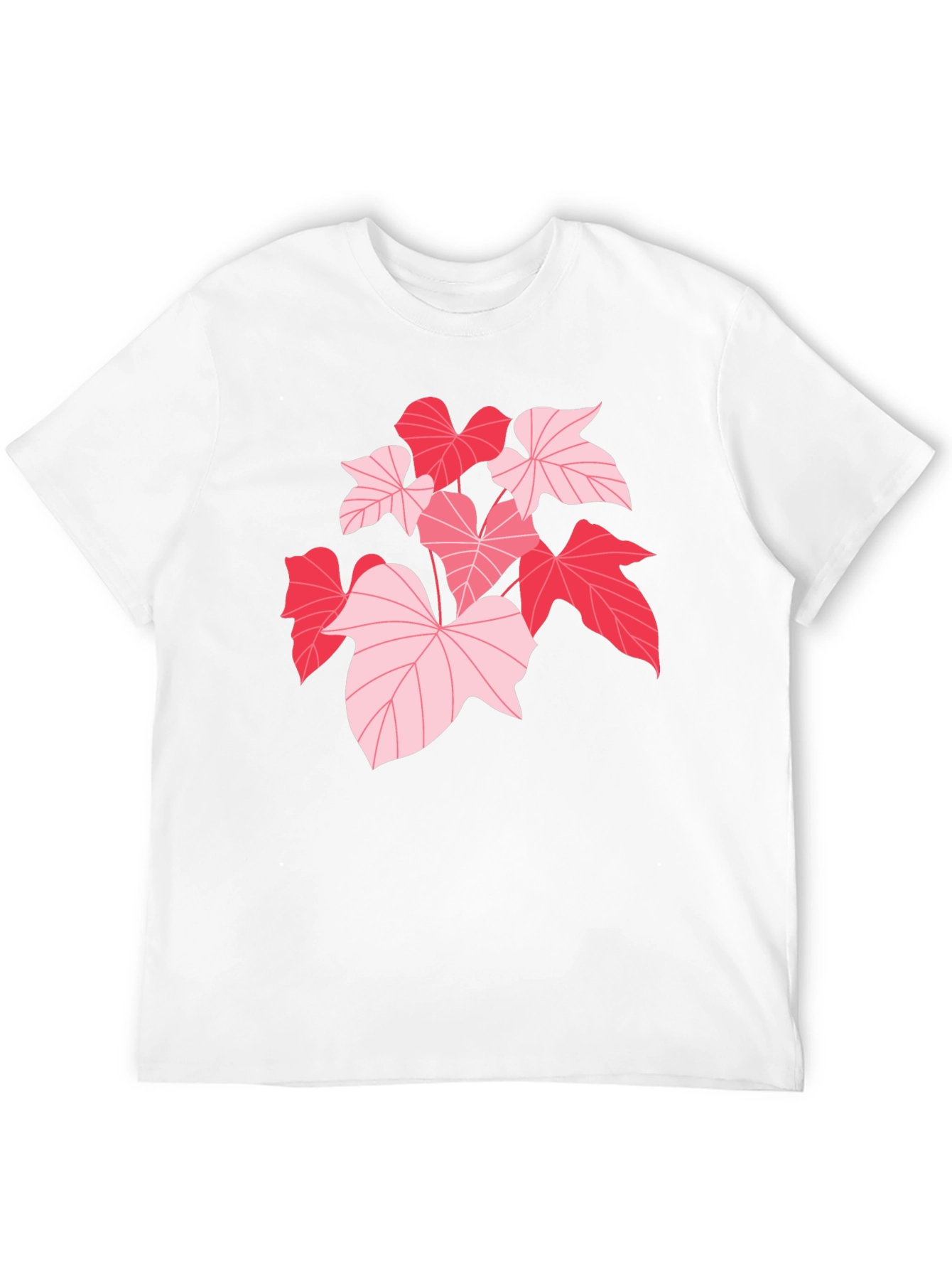 Camiseta Negra con Hojas Rosadas