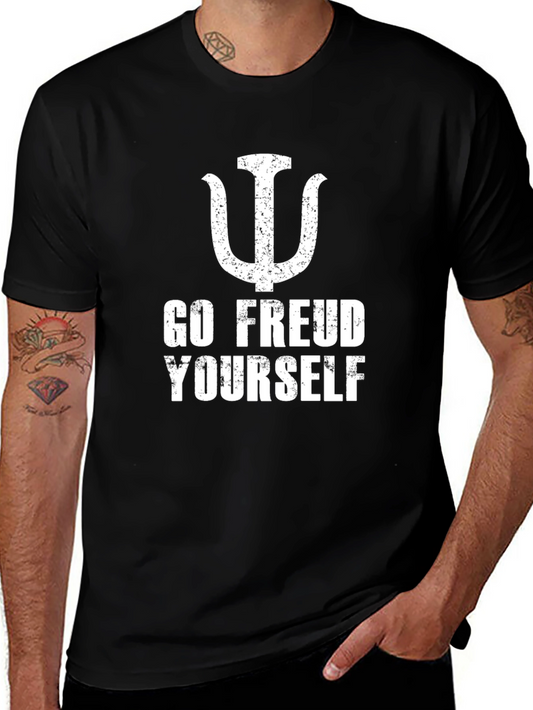 Camiseta Negra con Diseño Go Freud Yourself