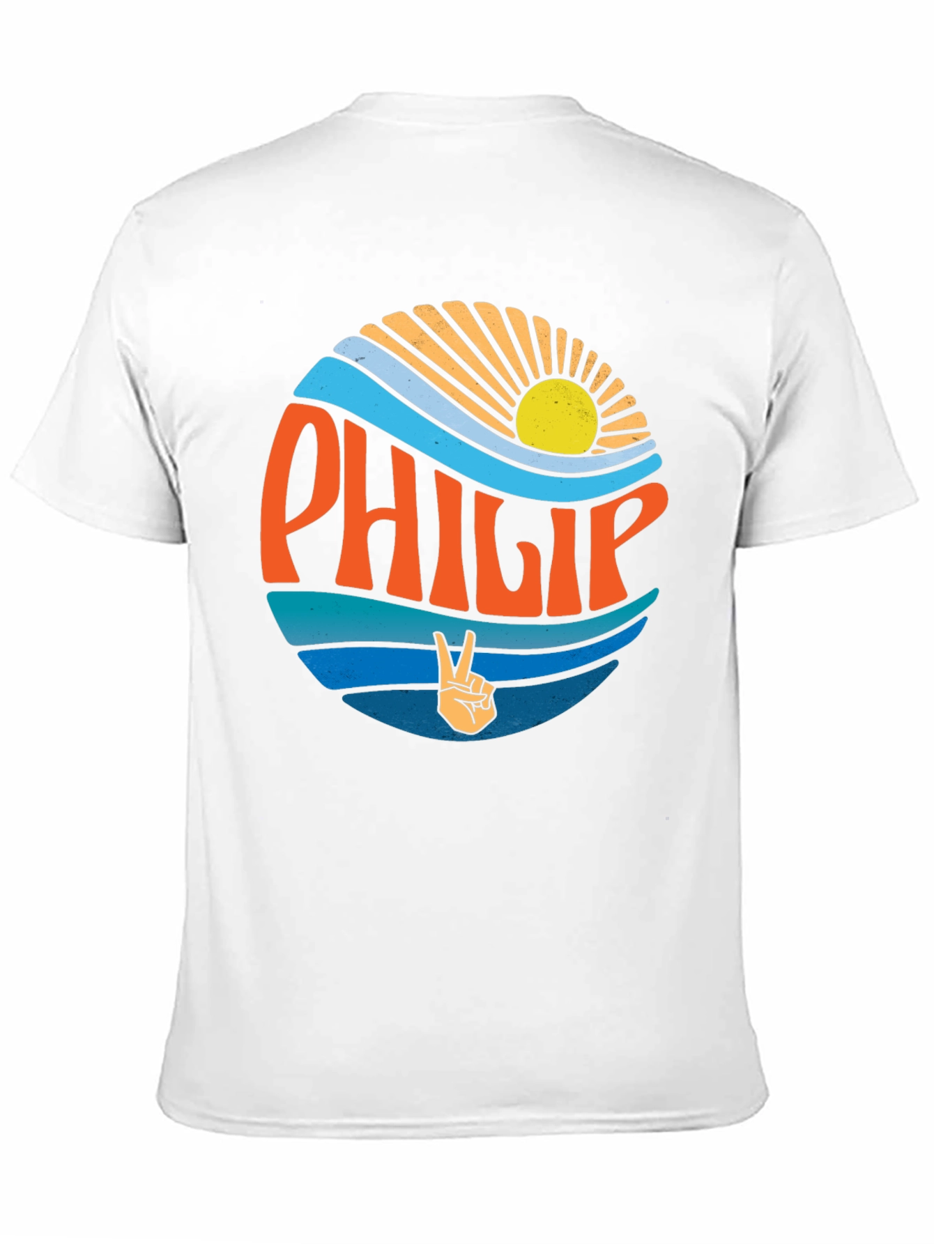 Camiseta Negra Estilo Retro con Nombre Philip