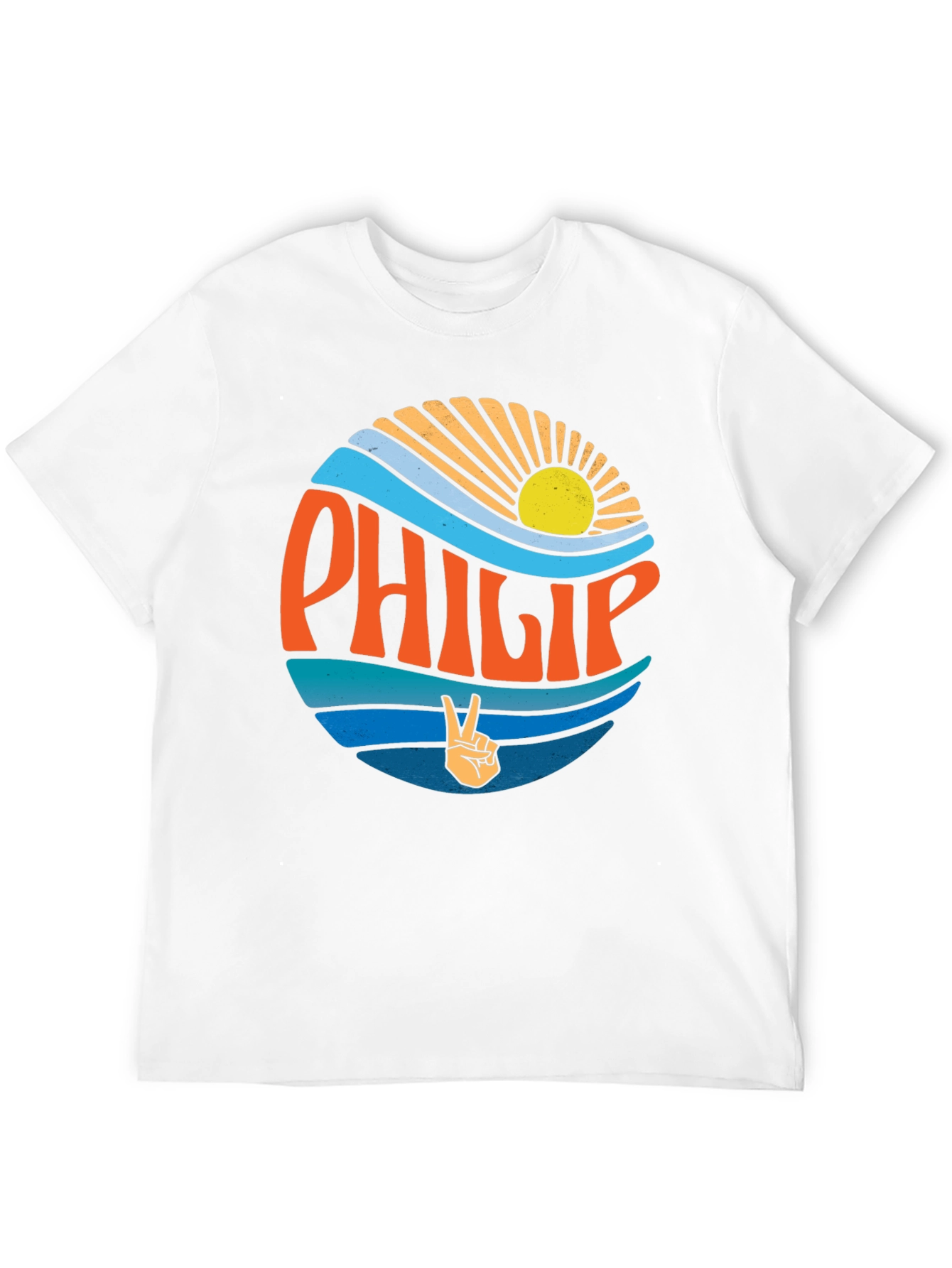 Camiseta Negra Estilo Retro con Nombre Philip