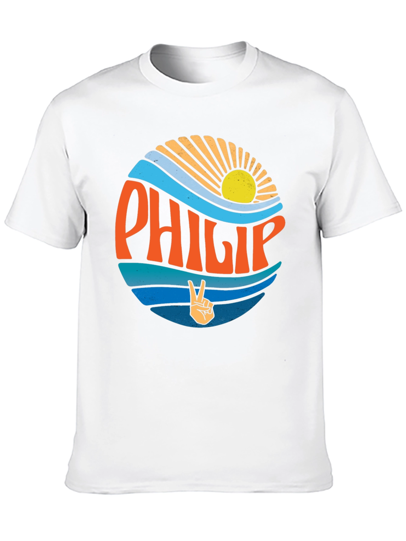 Camiseta Negra Estilo Retro con Nombre Philip