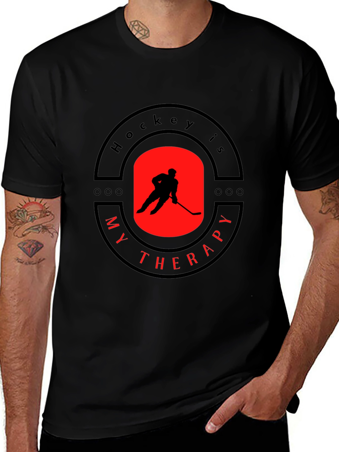 Camiseta Negra Hockey es mi Terapia