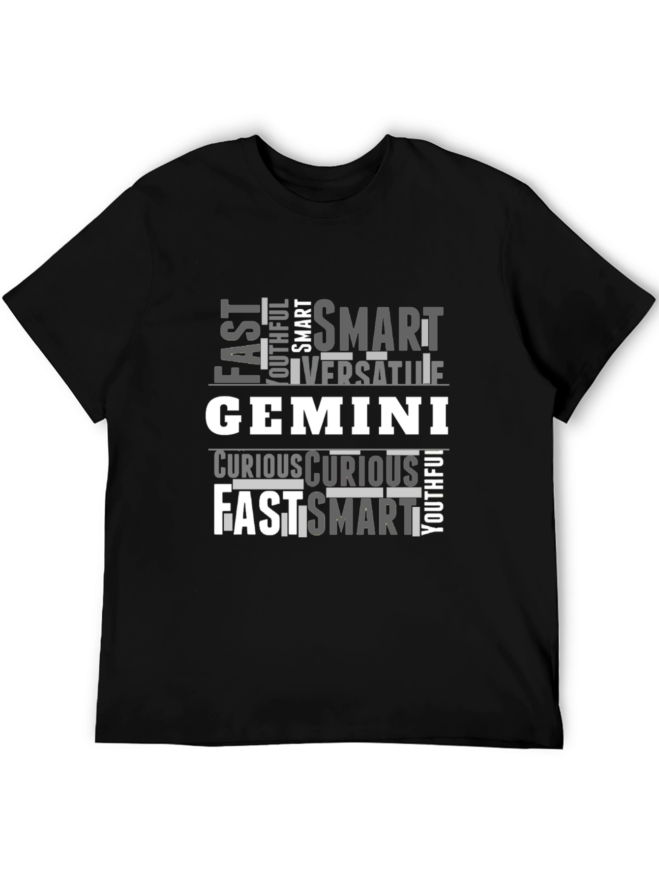 Camiseta Negra Géminis: Rápido Inteligente y Versátil
