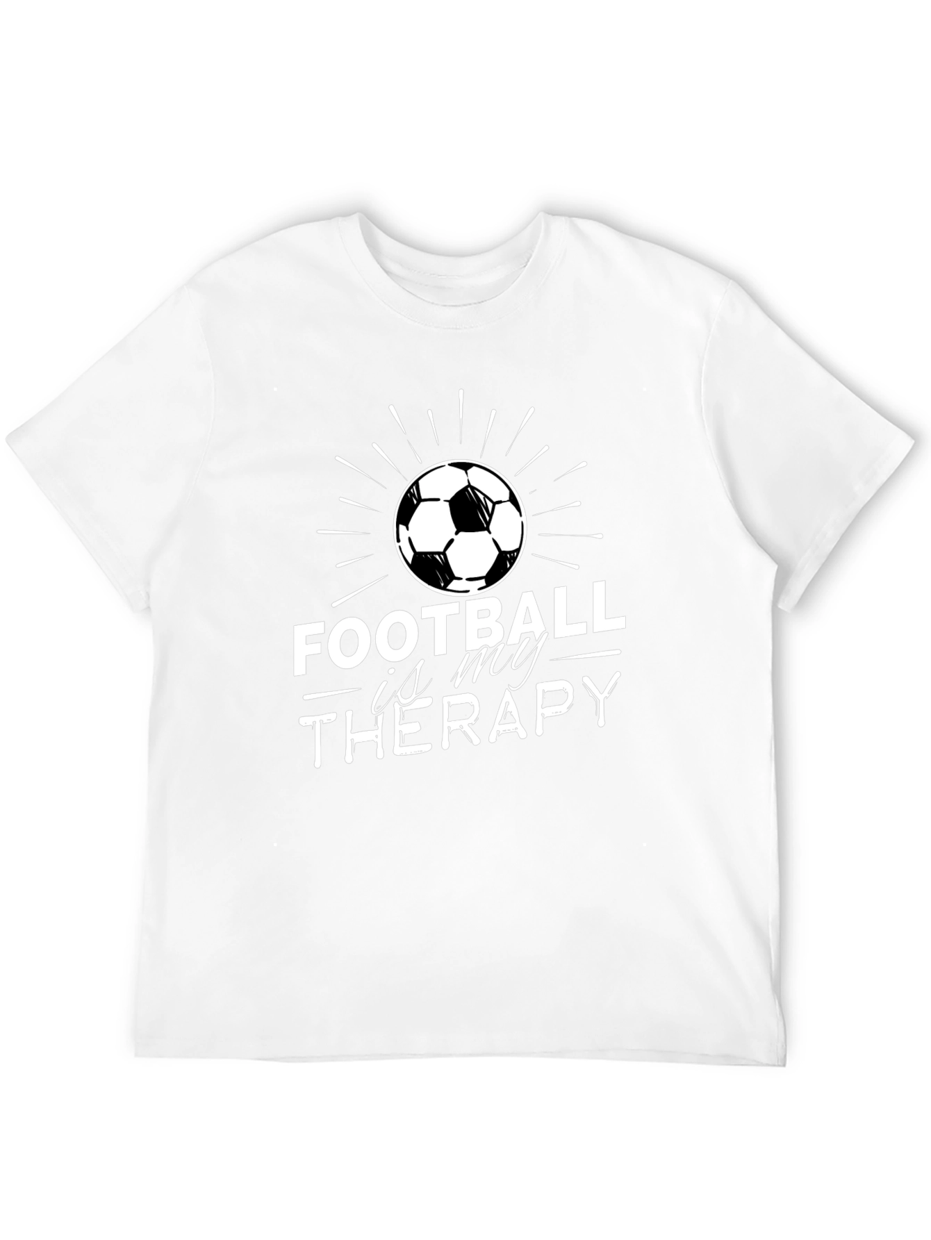 Camiseta Negra Fútbol Es Mi Terapia Hombre