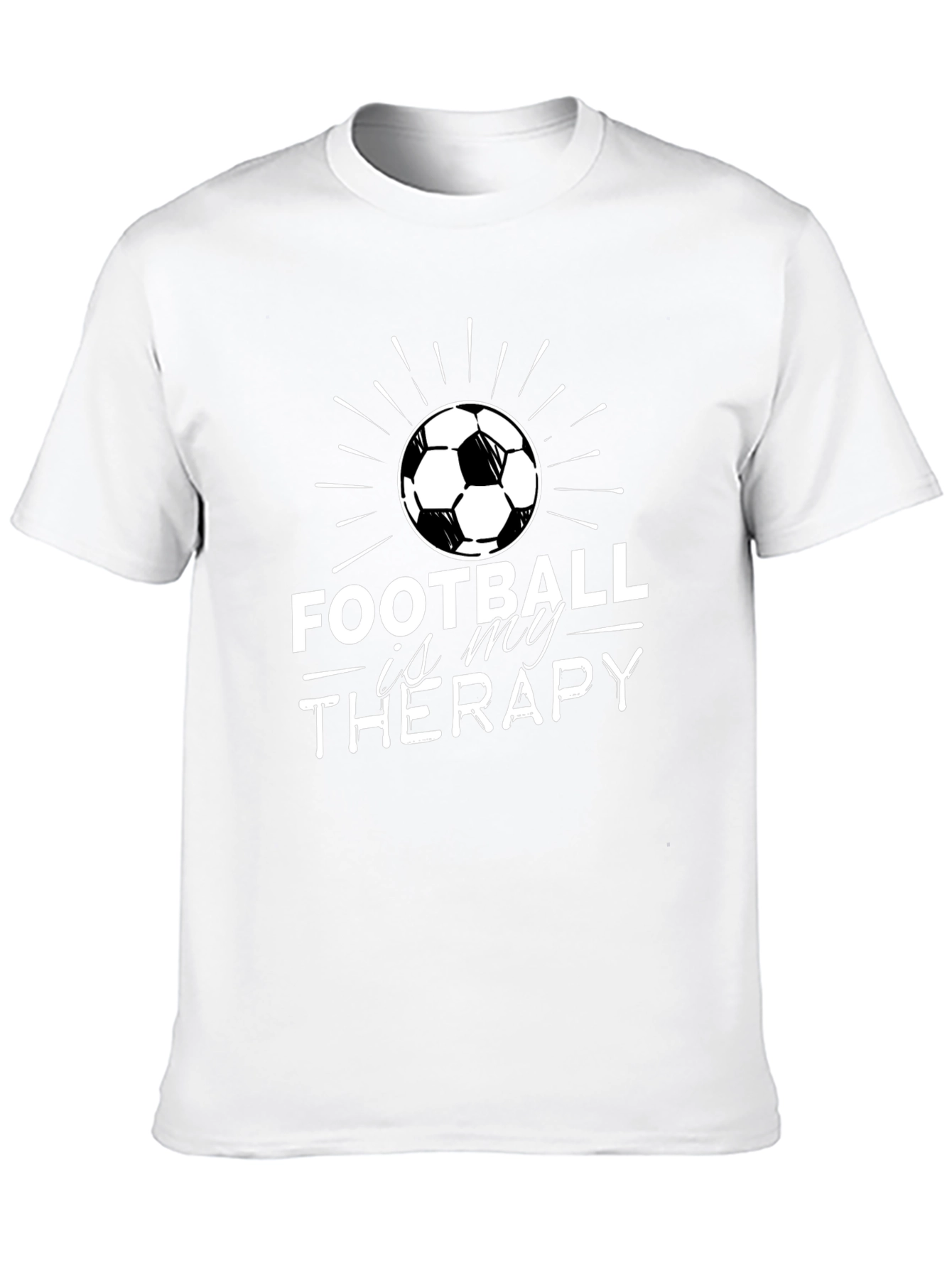 Camiseta Negra Fútbol Es Mi Terapia Hombre