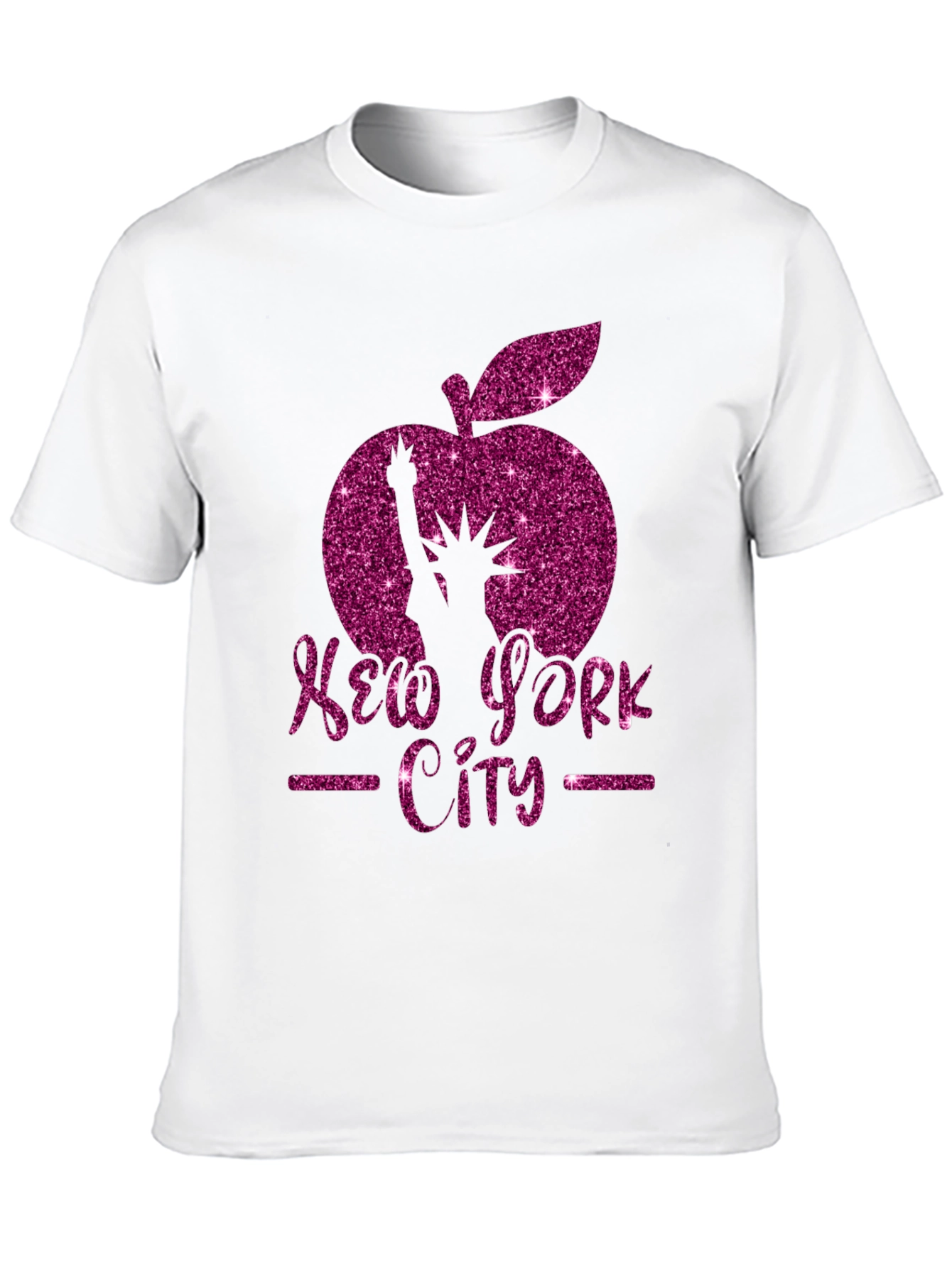 Camiseta Hombre Negra: Diseño New York City Glitter
