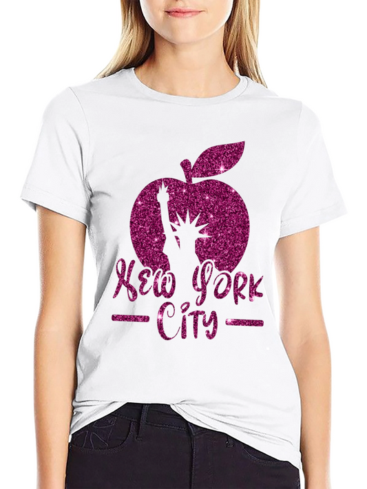 Camiseta Hombre Negra: Diseño New York City Glitter