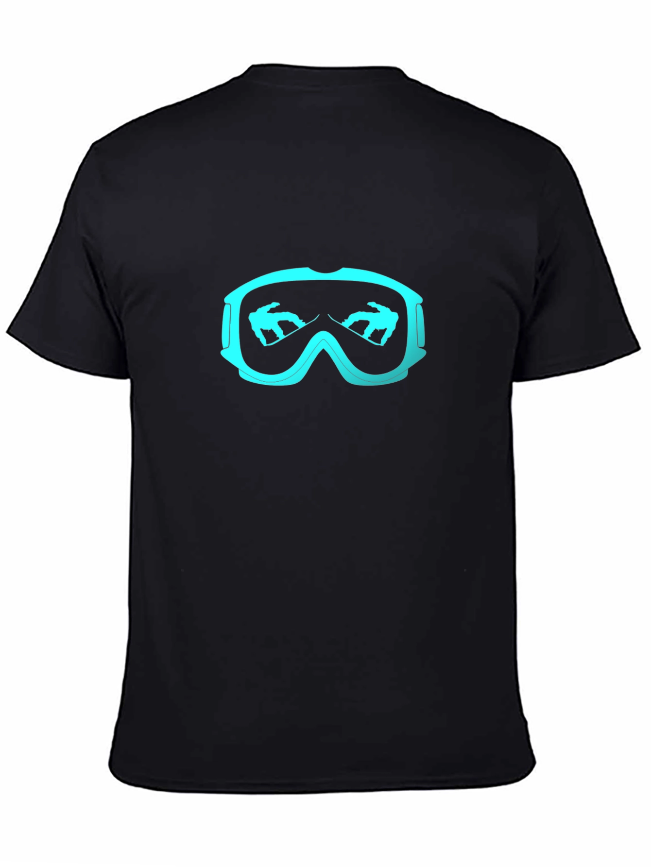 Camiseta Negra Esquí Gafas Nieve Hombre